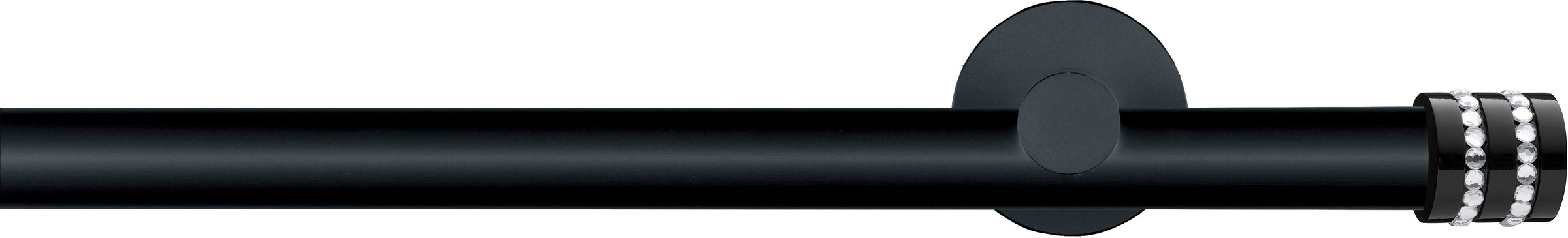 GARESA Gardinenstange »Black Miami Innenlauf«, 1 läufig-läufig, Wunschmaßlänge, inkl. je 10 cm ein Gleiter, Träger, Endknöpfe