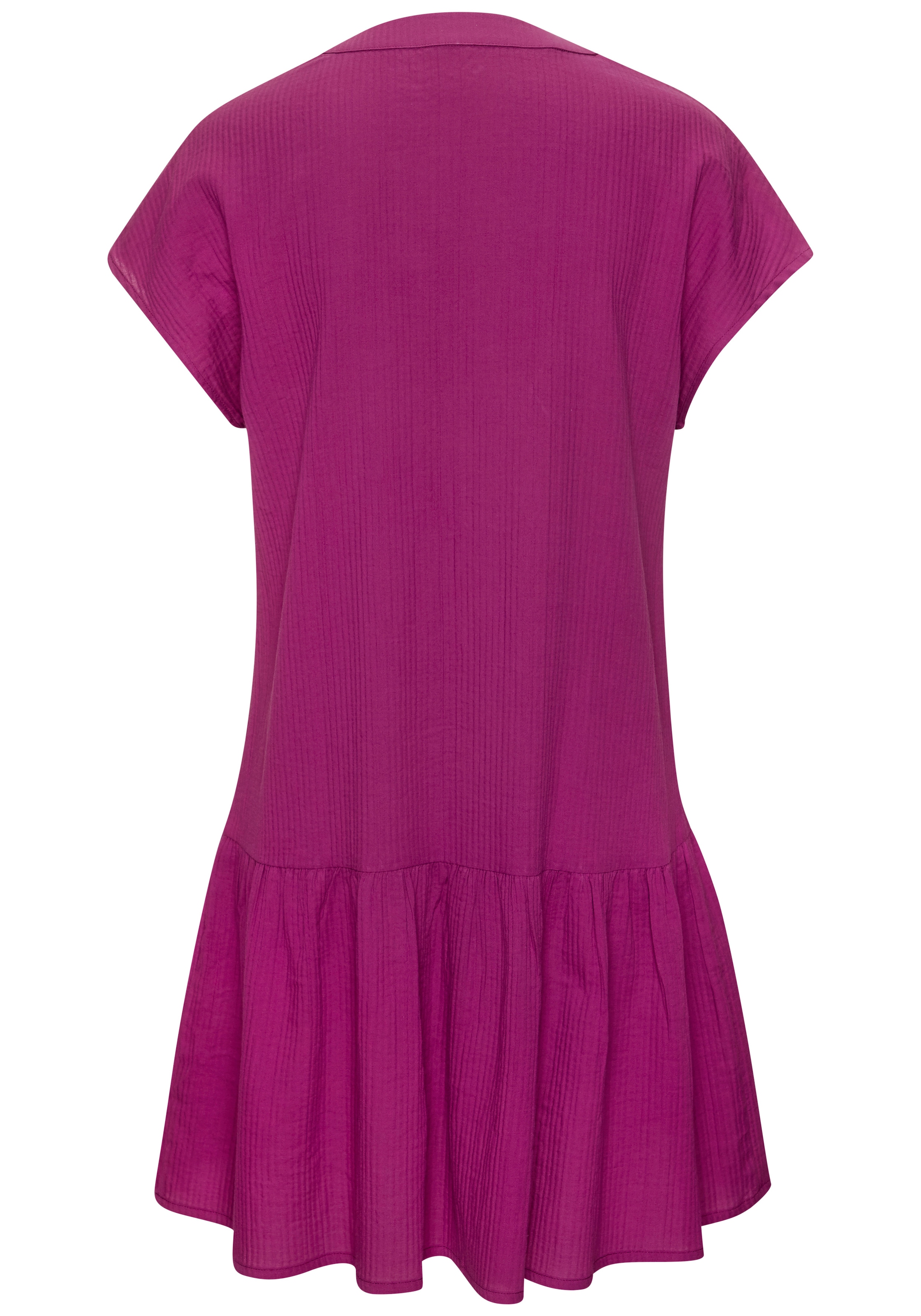 Vivance Blusenkleid »aus strukturierter Ware mit Volant« Ohne Taschen lockeres Tunikakleid, Sommerkleid, Strandkleid, Basic