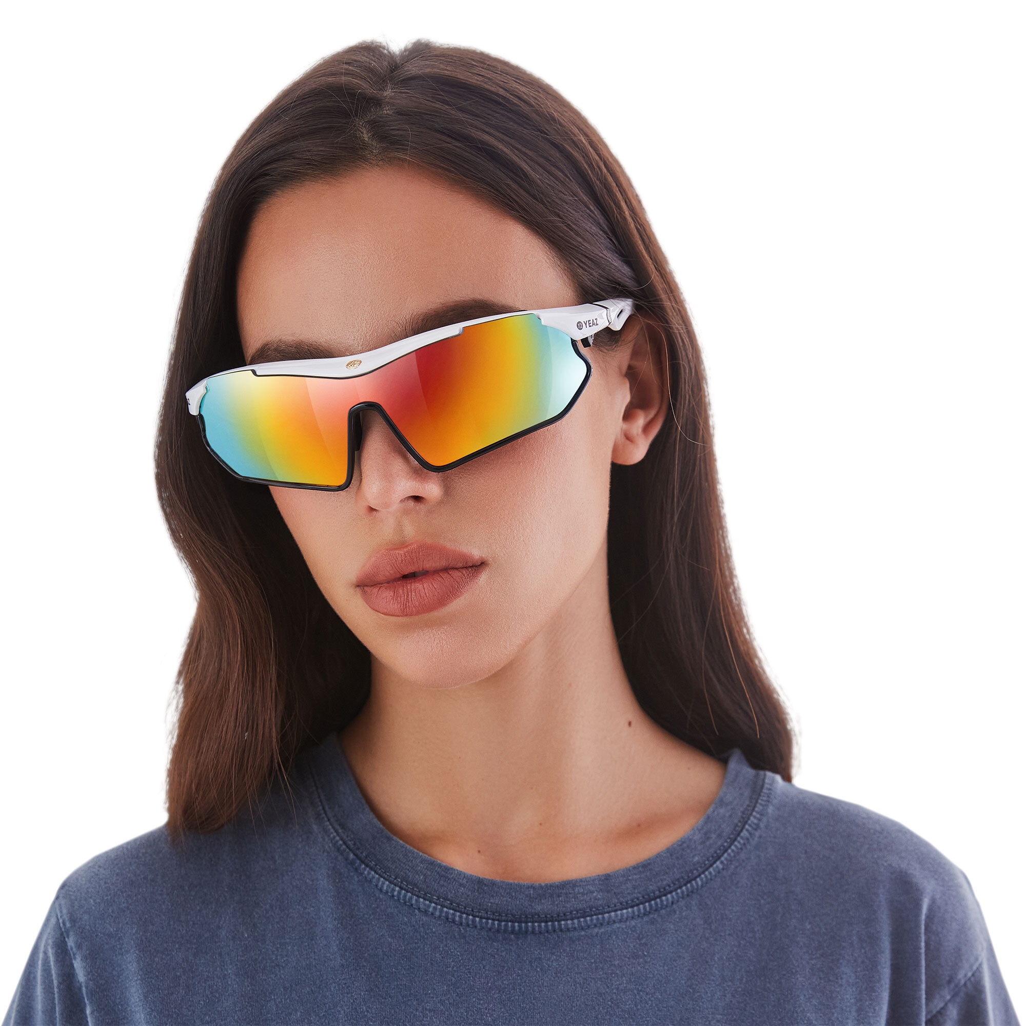 YEAZ Sportbrille »Sport-Sonnenbrille weiß/schwarz/rot SUNRAY«