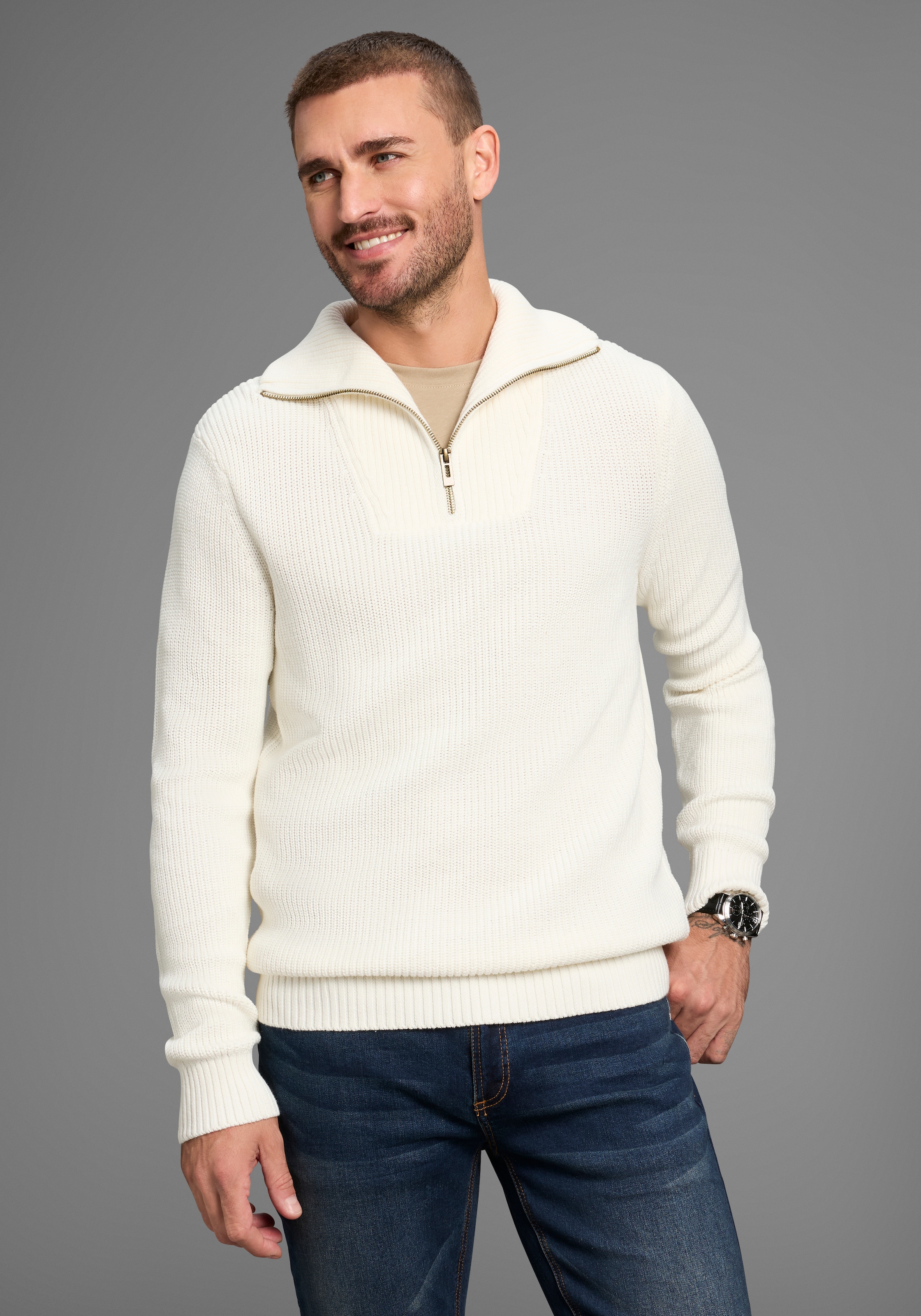 Bruno Banani Troyer modischer weiter Kragen