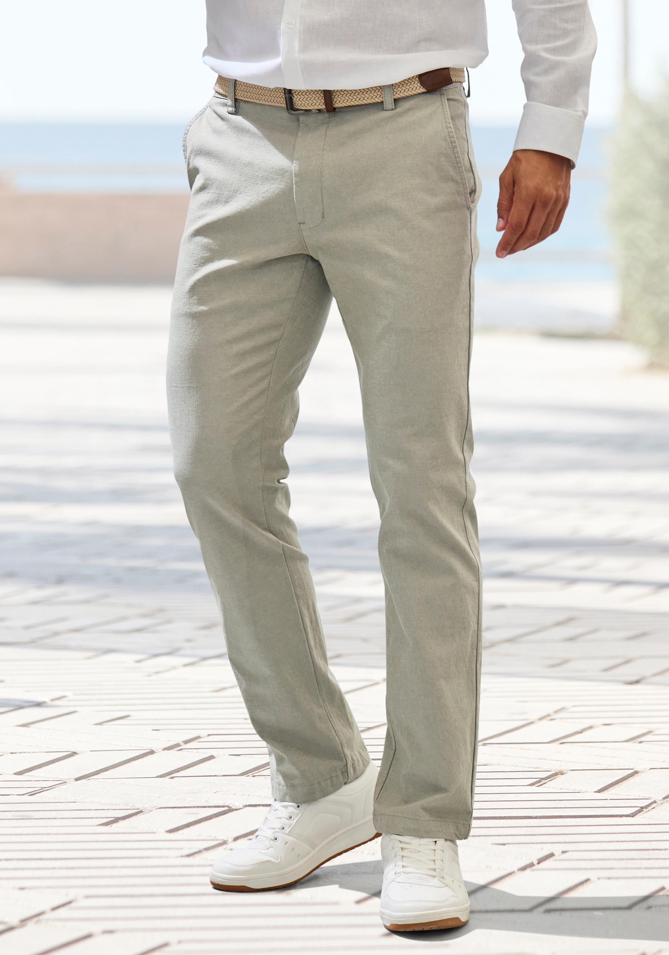 John Devin Chinohose »Regular-fit, lange Oxford Hose«  aus elastischer Baumwoll-Qualität, in 3 Längen: 30 & 32 & 34