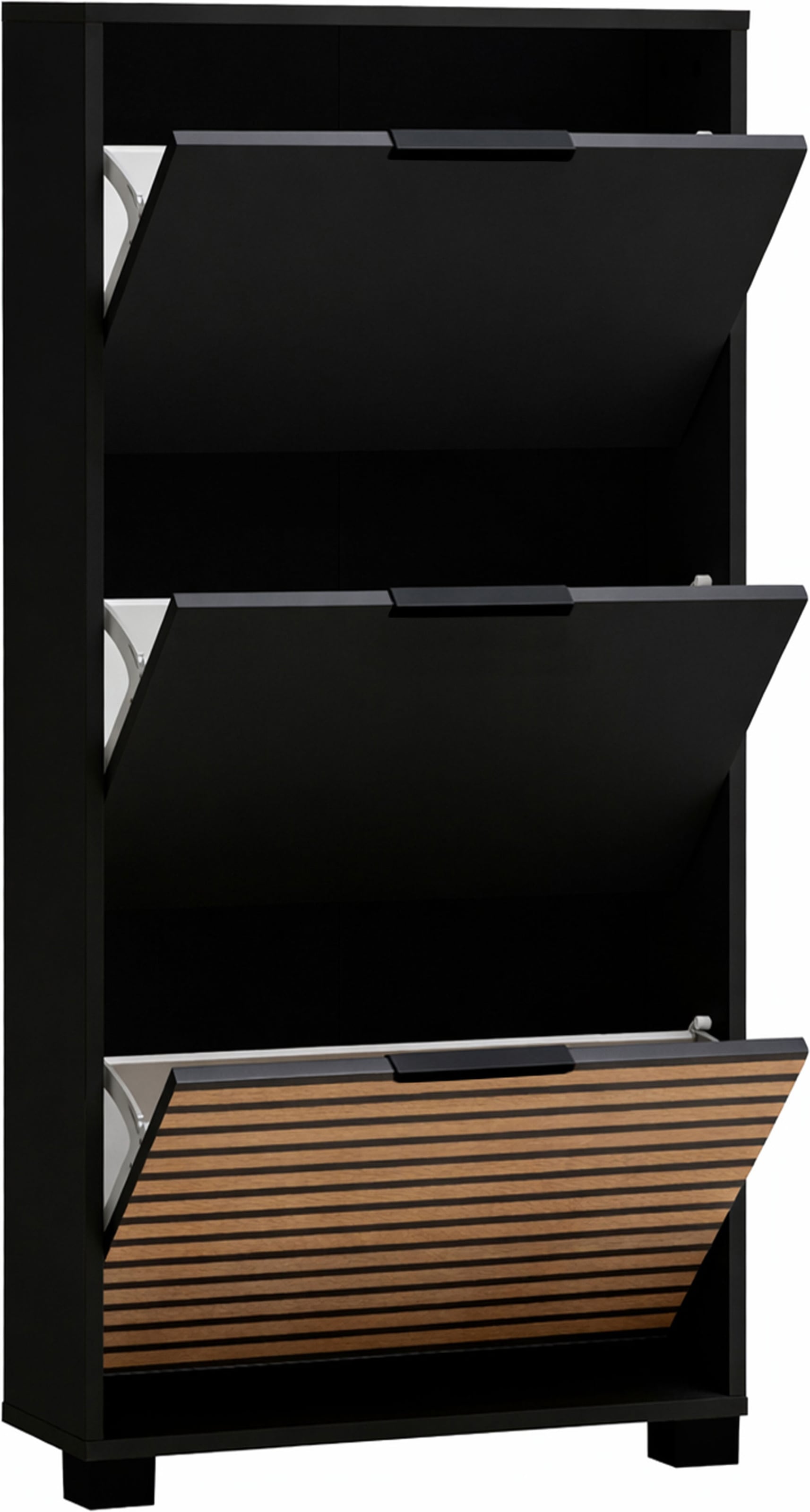 Schildmeyer Schuhschrank »HANK, 3 Klappen, Breite 59,8 cm, akustik-optik, MADE IN GERMANY« 1 Stk. tlg. eine Klappe in Akustikplatten-Optik,  MADE IN GERMANY