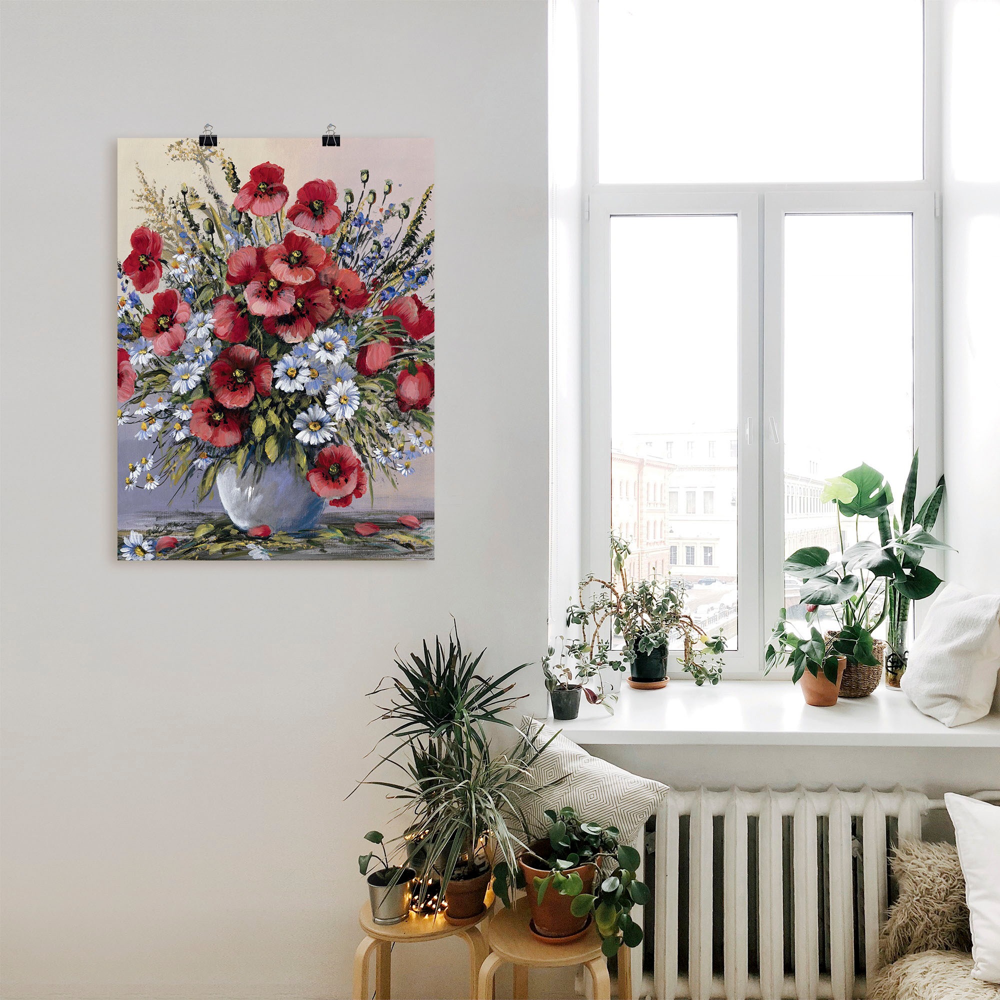 Artland Wandbild »Rote Mohnblumen« Blumen 1 Stk. tlg. als Leinwandbild, Poster in verschied. Größen
