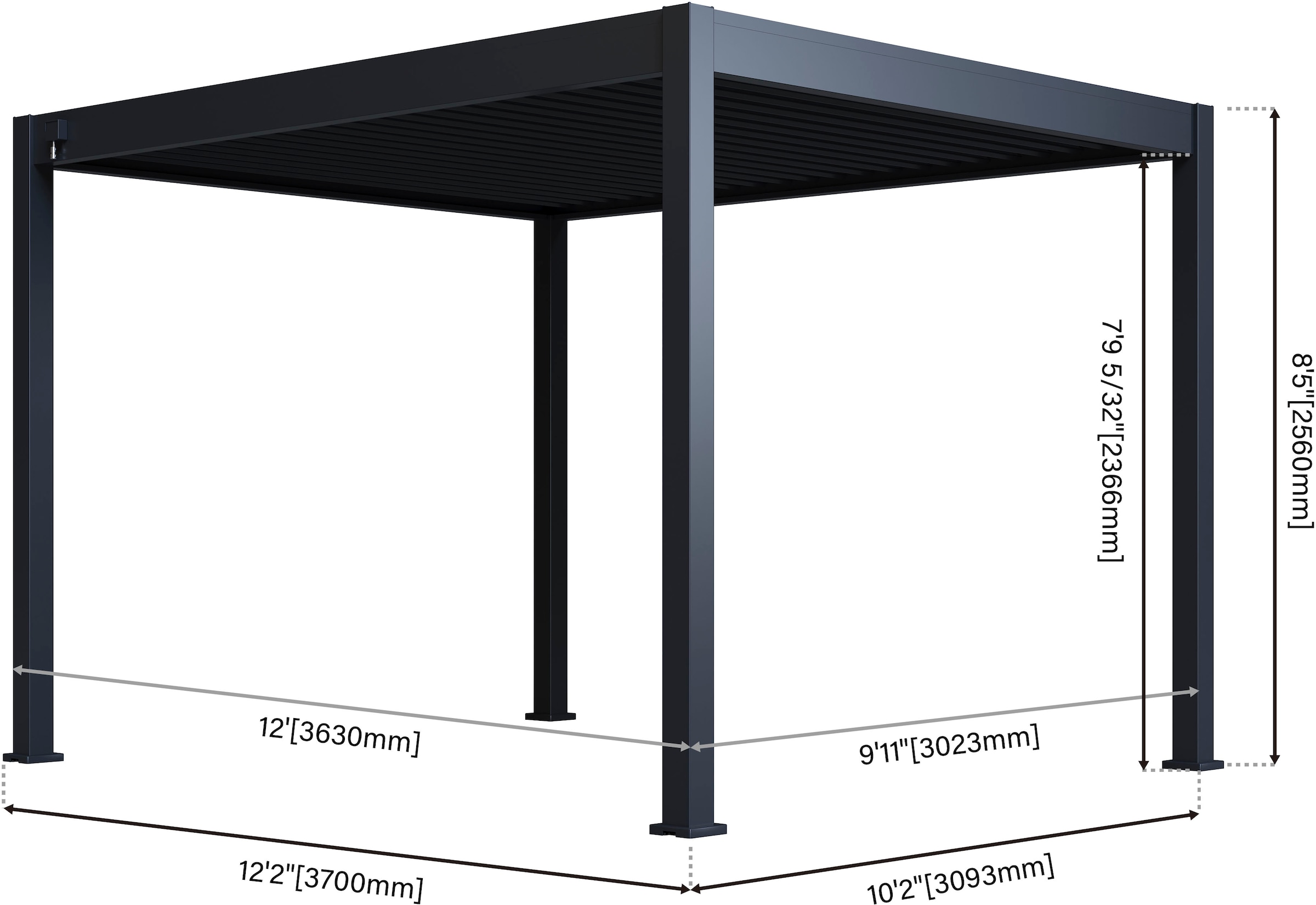 Paragon Pavillon »Grand Tuscan 1012« BxTxH: 370x310x256 cm, inkl. Lamellendach