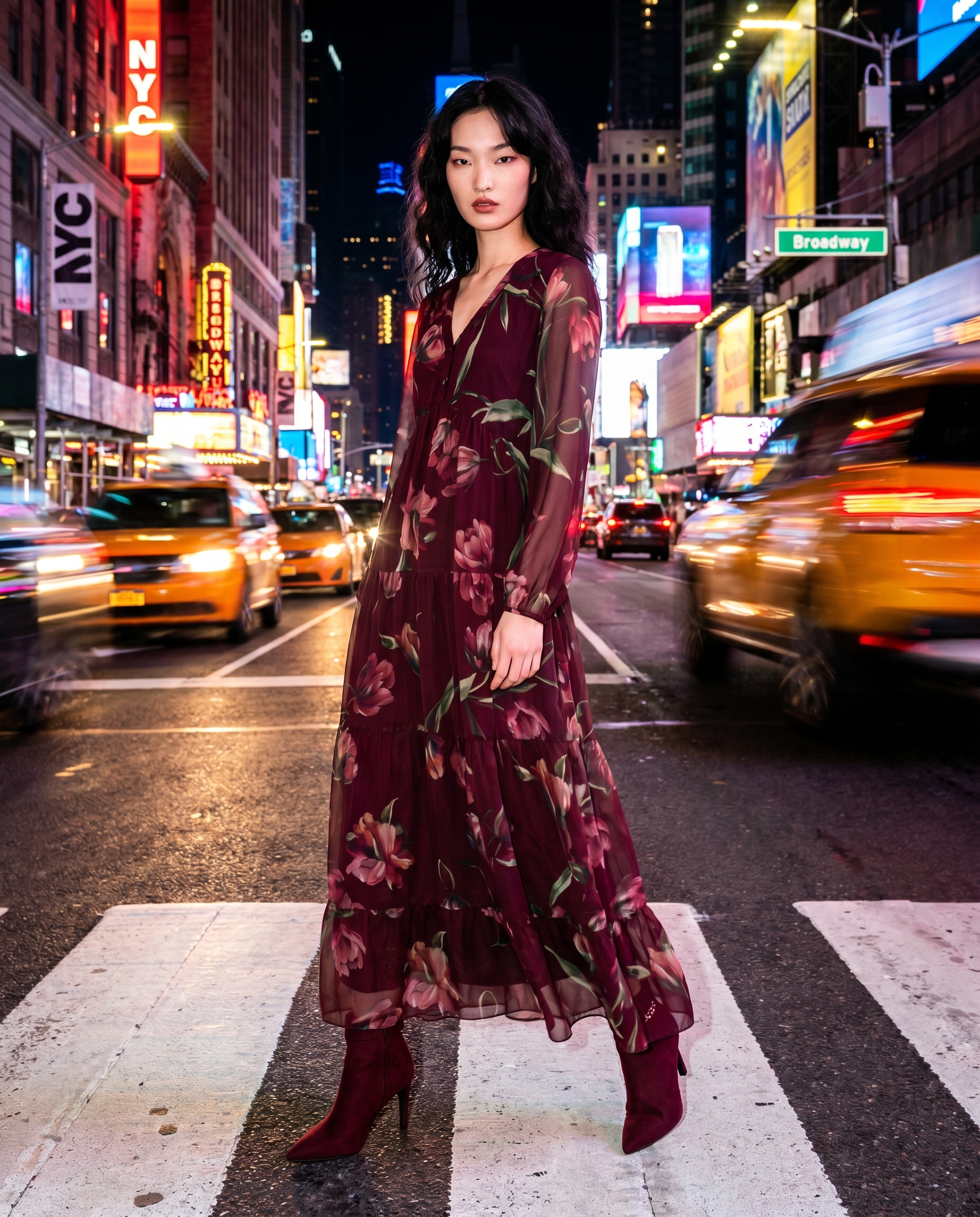 Aniston CASUAL Maxikleid mit großflächigen, farbharmonischen Blumendruck - NEUE KOLLEKTON