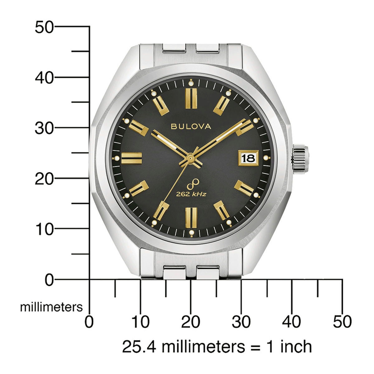 Bulova Quarzuhr »Jet Star«, Armbanduhr, Herrenuhr, Damenuhr, Edelstahlarmband, Saphirglas