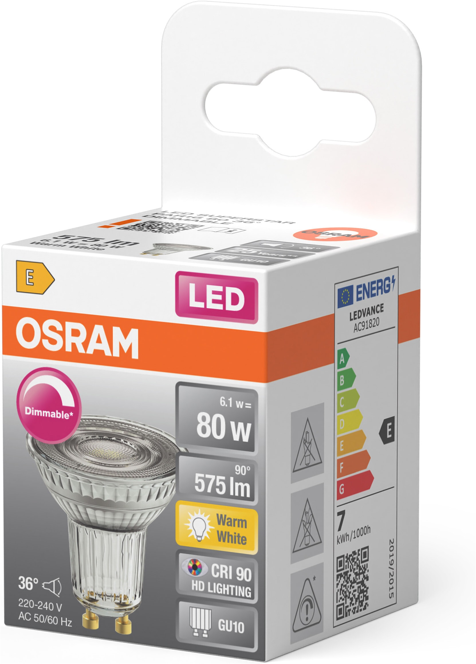 Osram LED-Leuchtmittel »LED SUPERSTAR PAR16 Reflektorlampe« GU10 1 Stk. Warmweiß