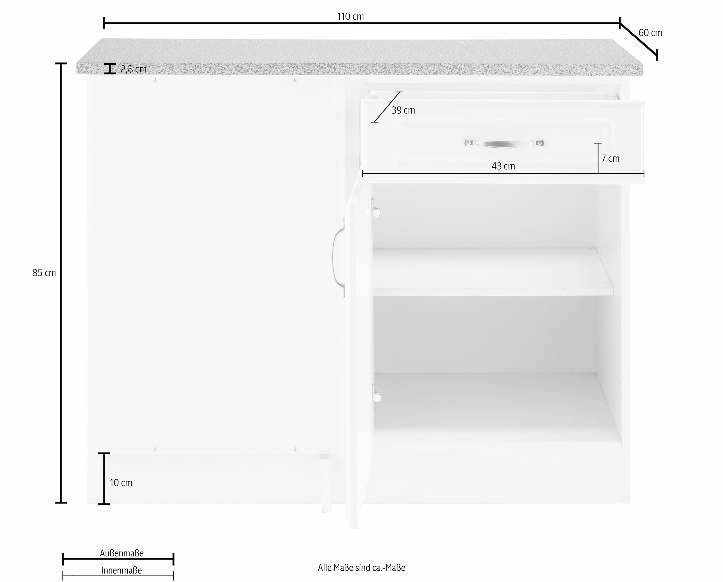wiho Küchen Eckunterschrank OTTO bei kaufen »Linz«, breit 110 cm