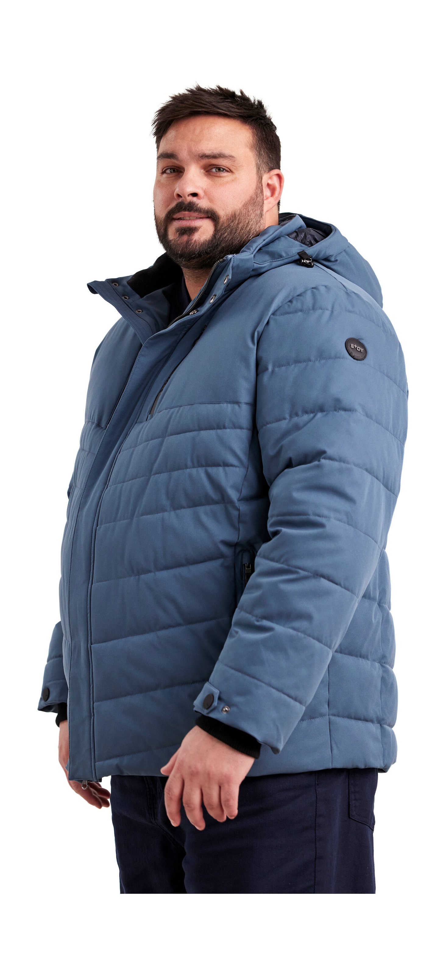 STOY Steppjacke »STW 6 MN QLTD JCKT« Atmungsaktive, wasserabweisende Steppjacke mit abnehmbarer Kapuze