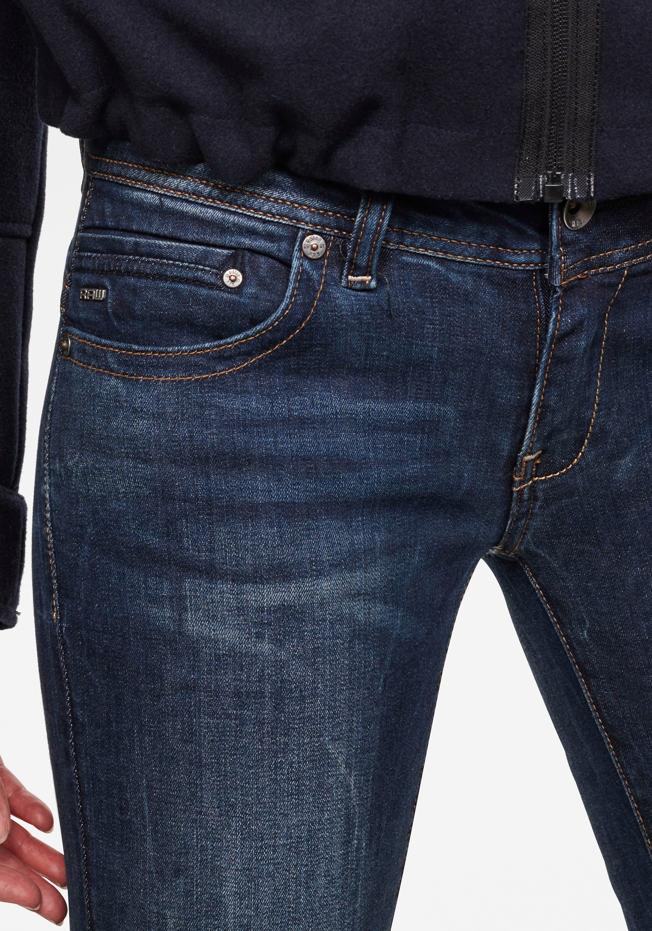 G-STAR Straight-Jeans »Midge«, 5-Pocket-Design mit markanten Steppnähten