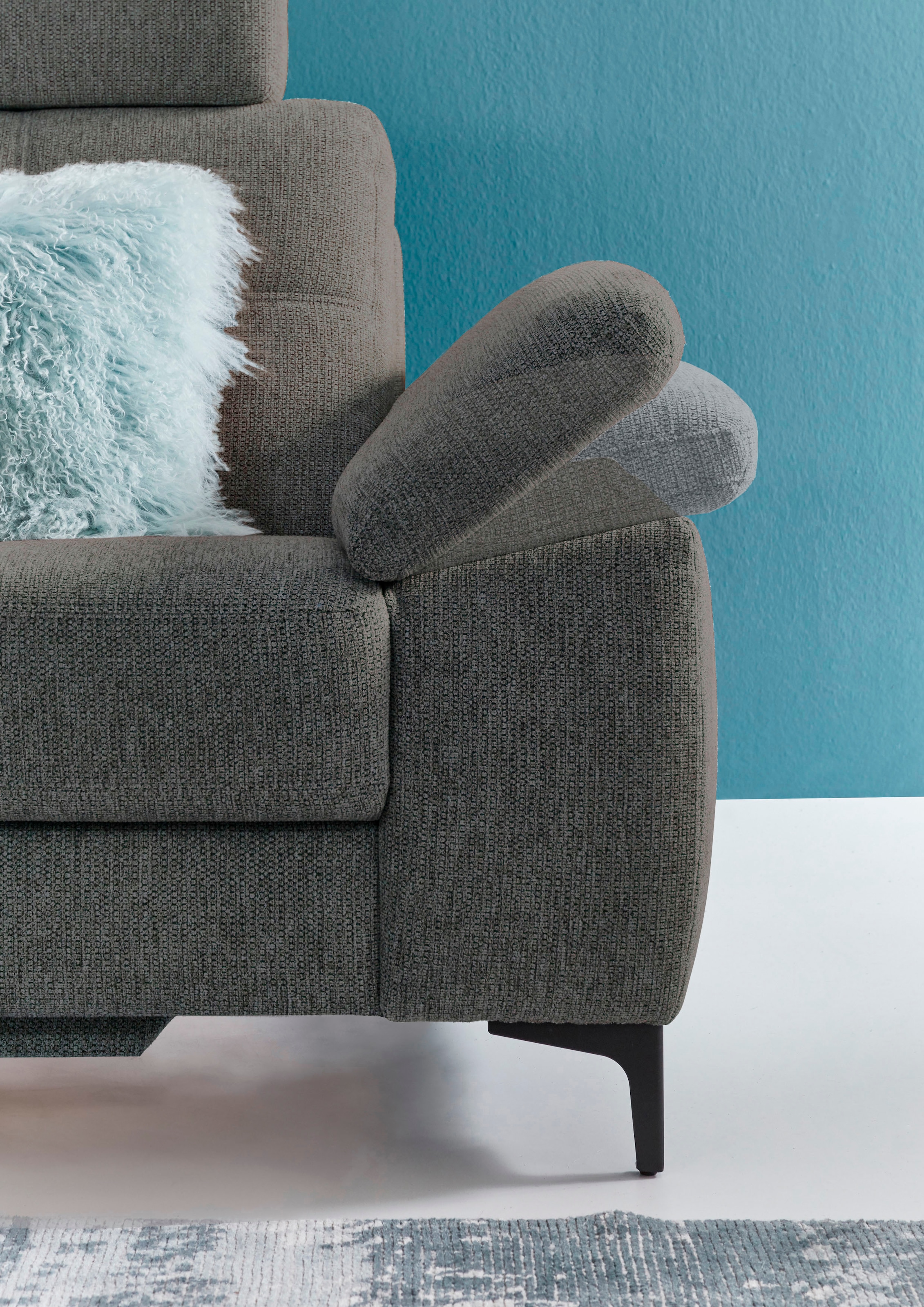 3C Carina Ecksofa »Burnaby bequem und modern, L-Form«, 2 Kopfstützen, optional mit Schlaf- und motorischer Relaxfunktion