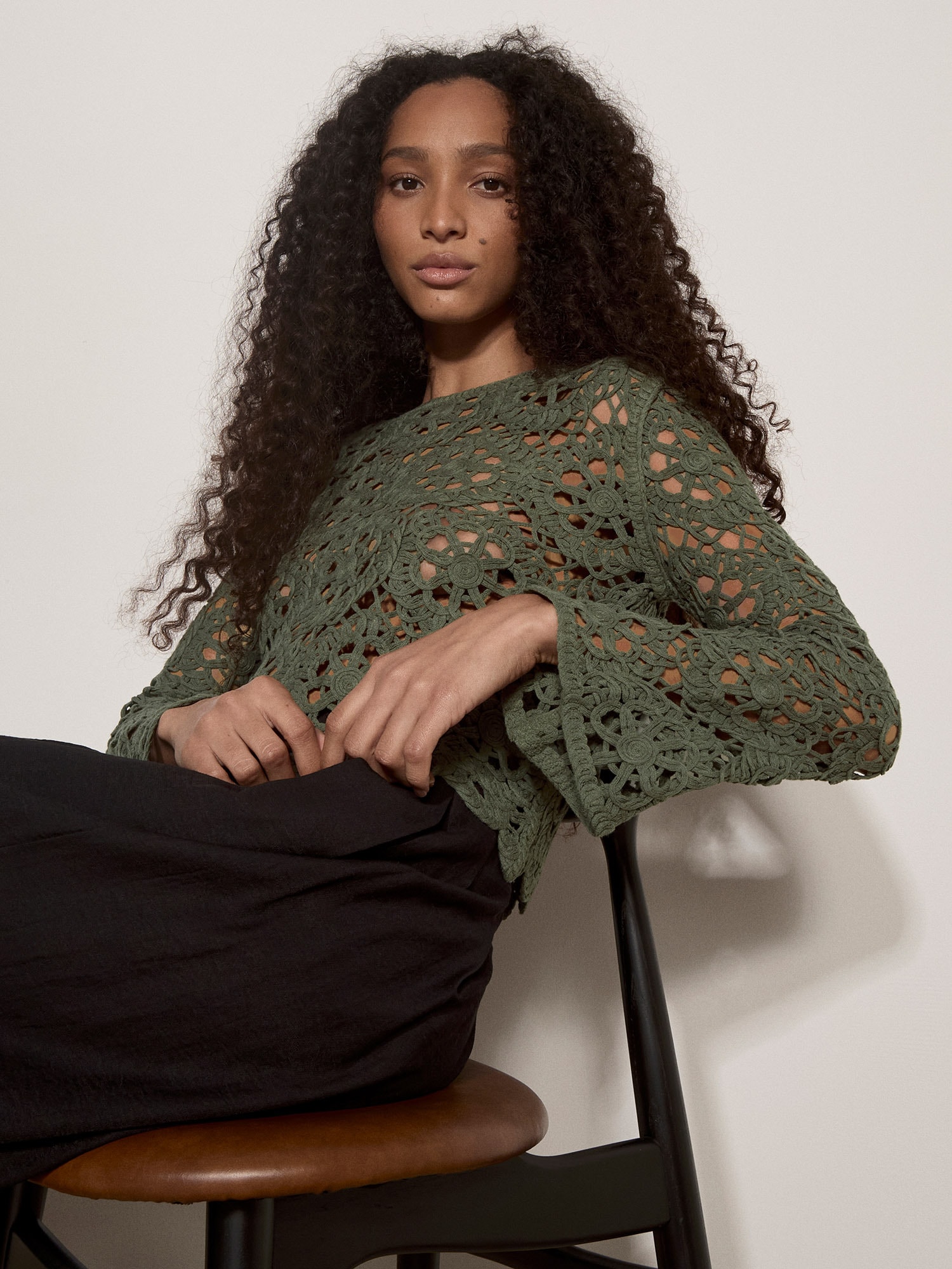Apricot Druckbluse »Bluse« Häkelverzierungen