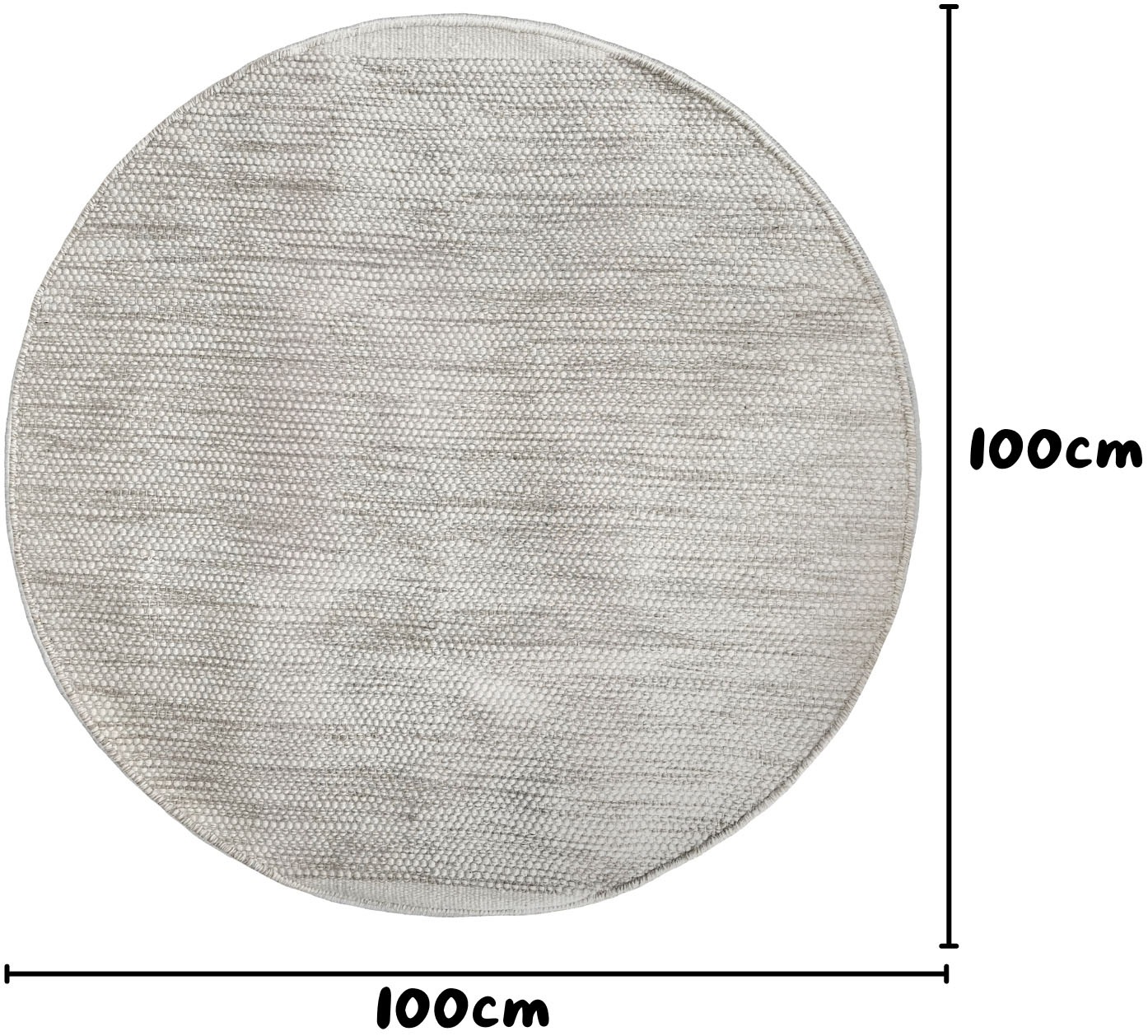 OTTO home Wollteppich »Woolscape« rund 10 mm Höhe Wendeteppich, handgewebte Qualität, meliert, reine Wolle, Wohnzimmer