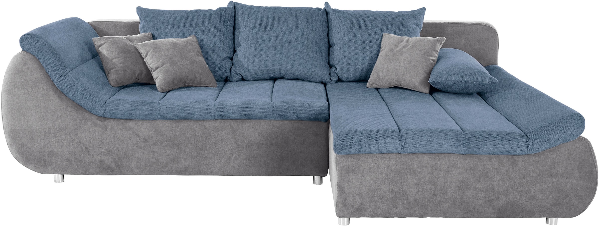INOSIGN Ecksofa »Imola, elegant und modern, aktuelle Steppung im Sitz, bequem, L-Form«, frei im Raum stellbar, wahlweise mit Bettfunktion und Bettkasten