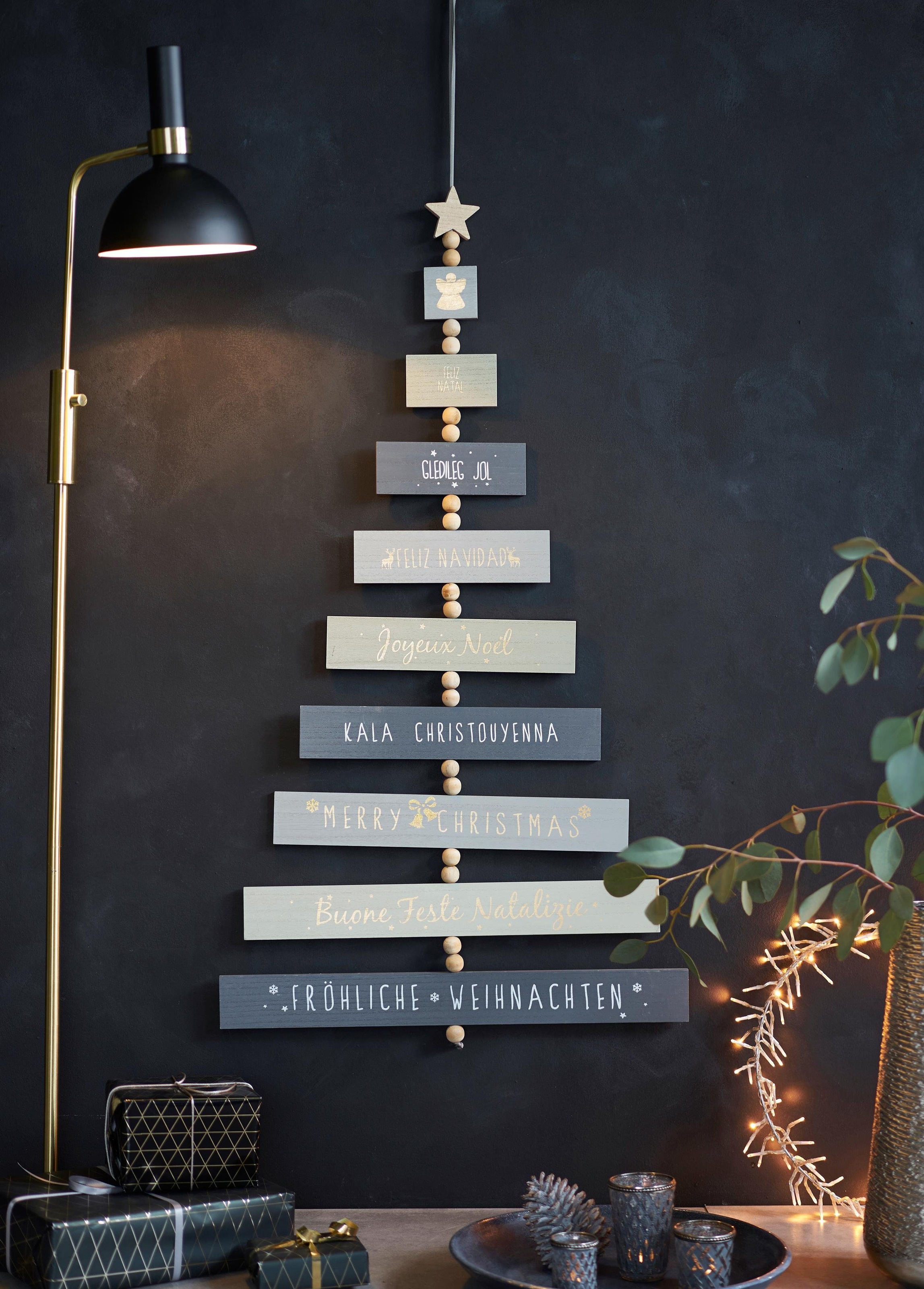 Schneider Dekobaum »Fröhliche Weihnachten, Weihnachtsdeko«, mit Weihnachtswünschen in... kaufen
