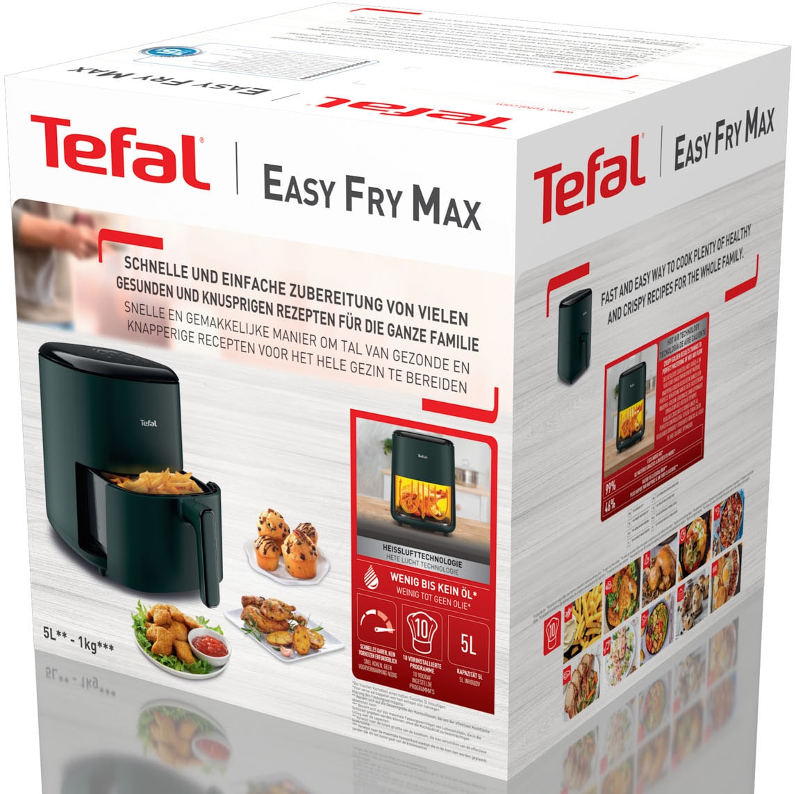 Tefal Heißluftfritteuse »EY2453 Easy Fry Max Digital«, 1500 W, spart Zeit & Energie, intuitiver Touchscreen, 10 Programme, EY2453