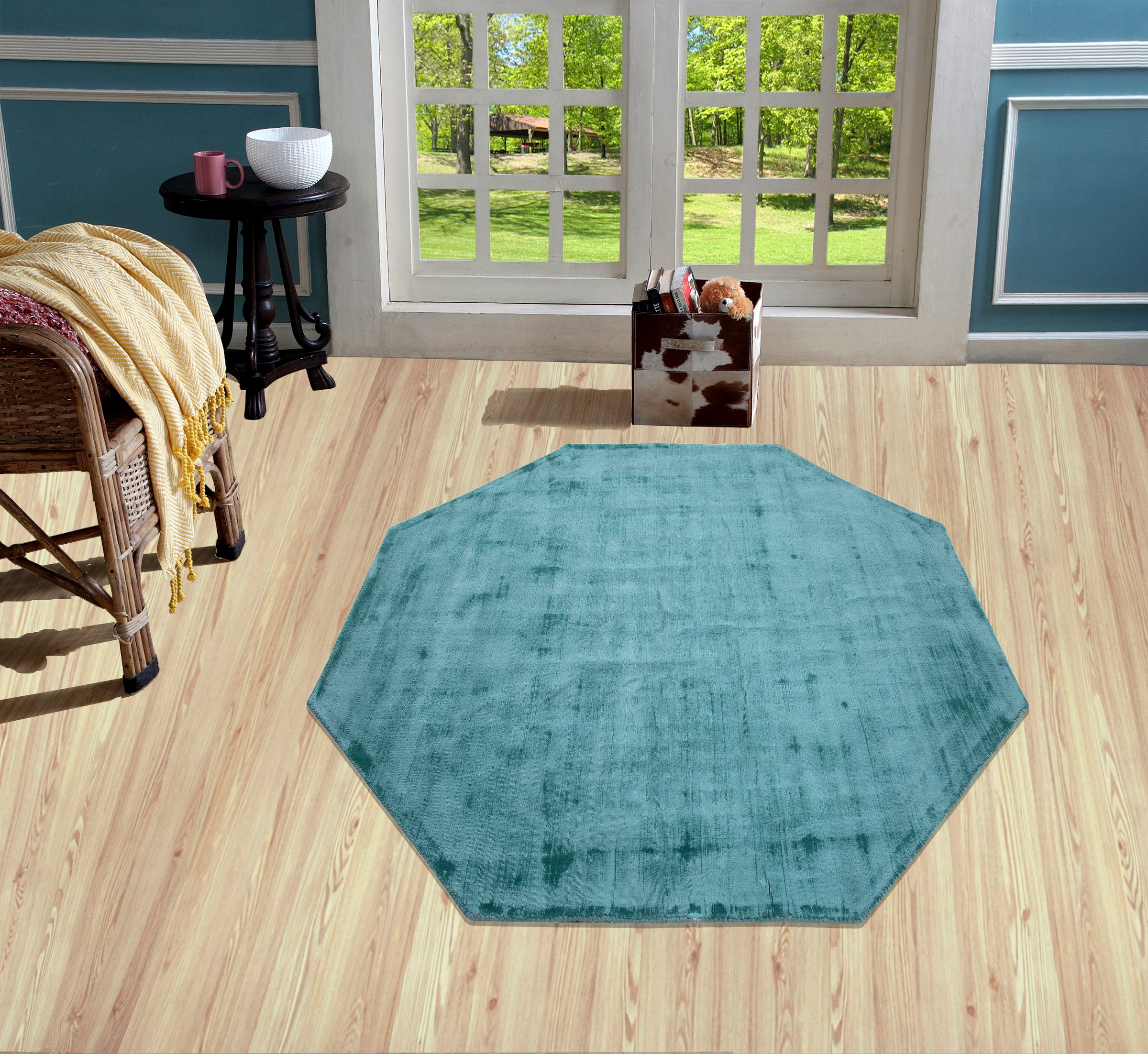 home Wohnzimmer OTTO Handweb Teppich »Shirley«, aus weicher bei my achteckig, Viskose, handgewebt, Teppich, online