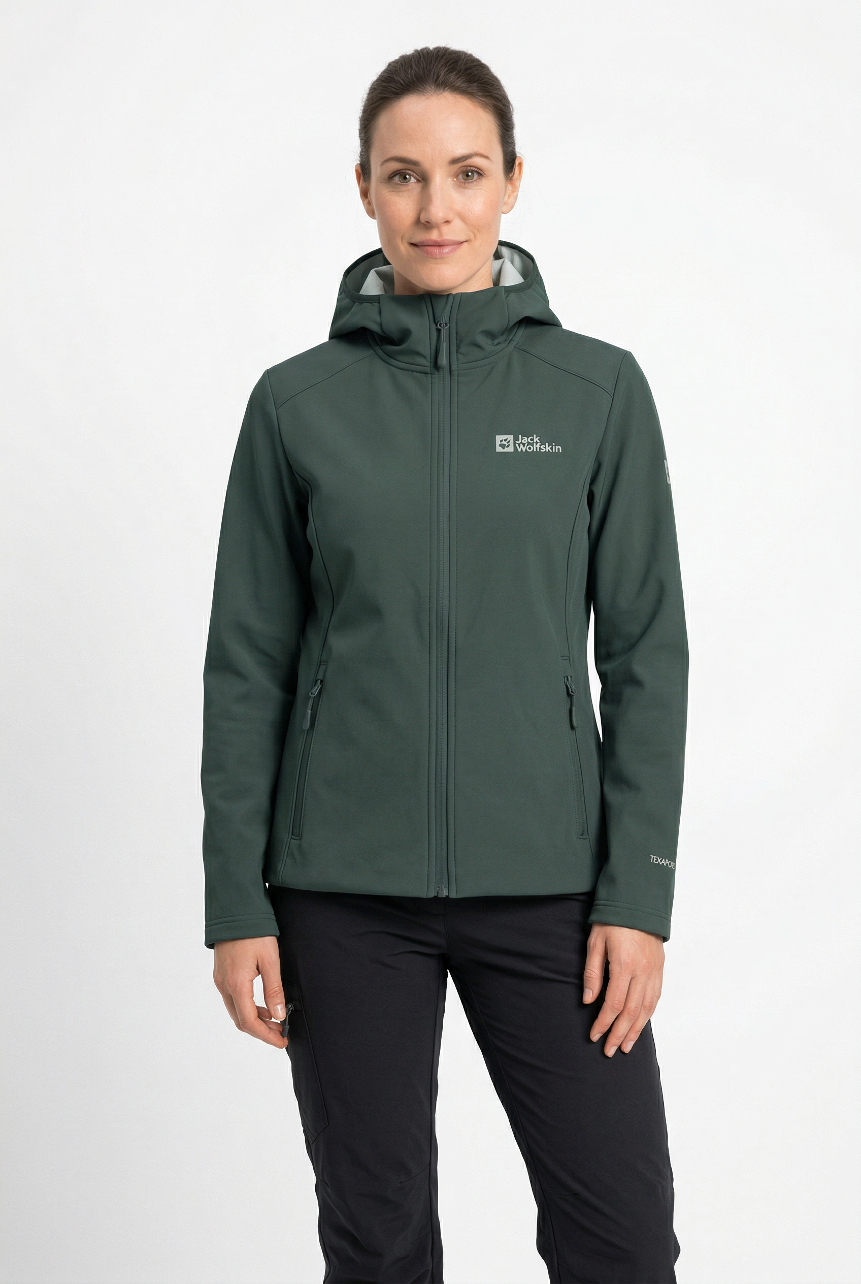 Jack Wolfskin Softshelljacke »BORNBERG HOODY W« mit Kapuze für vielseitige Outdoor-Aktivitäten, mit fester Kapuze, atmungsaktiv