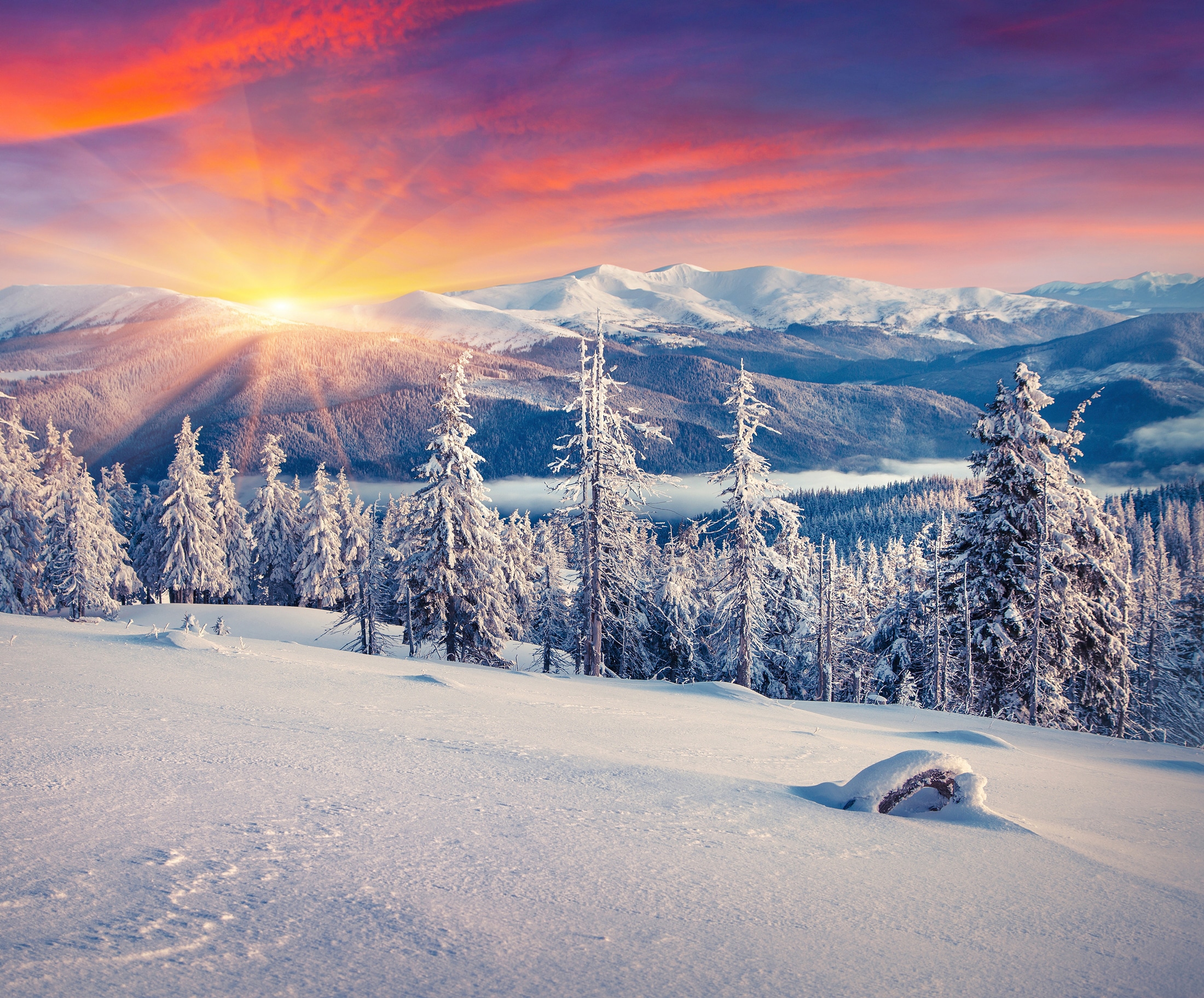 Fototapete »ALPEN-WINTER GEBIRGE XXL«