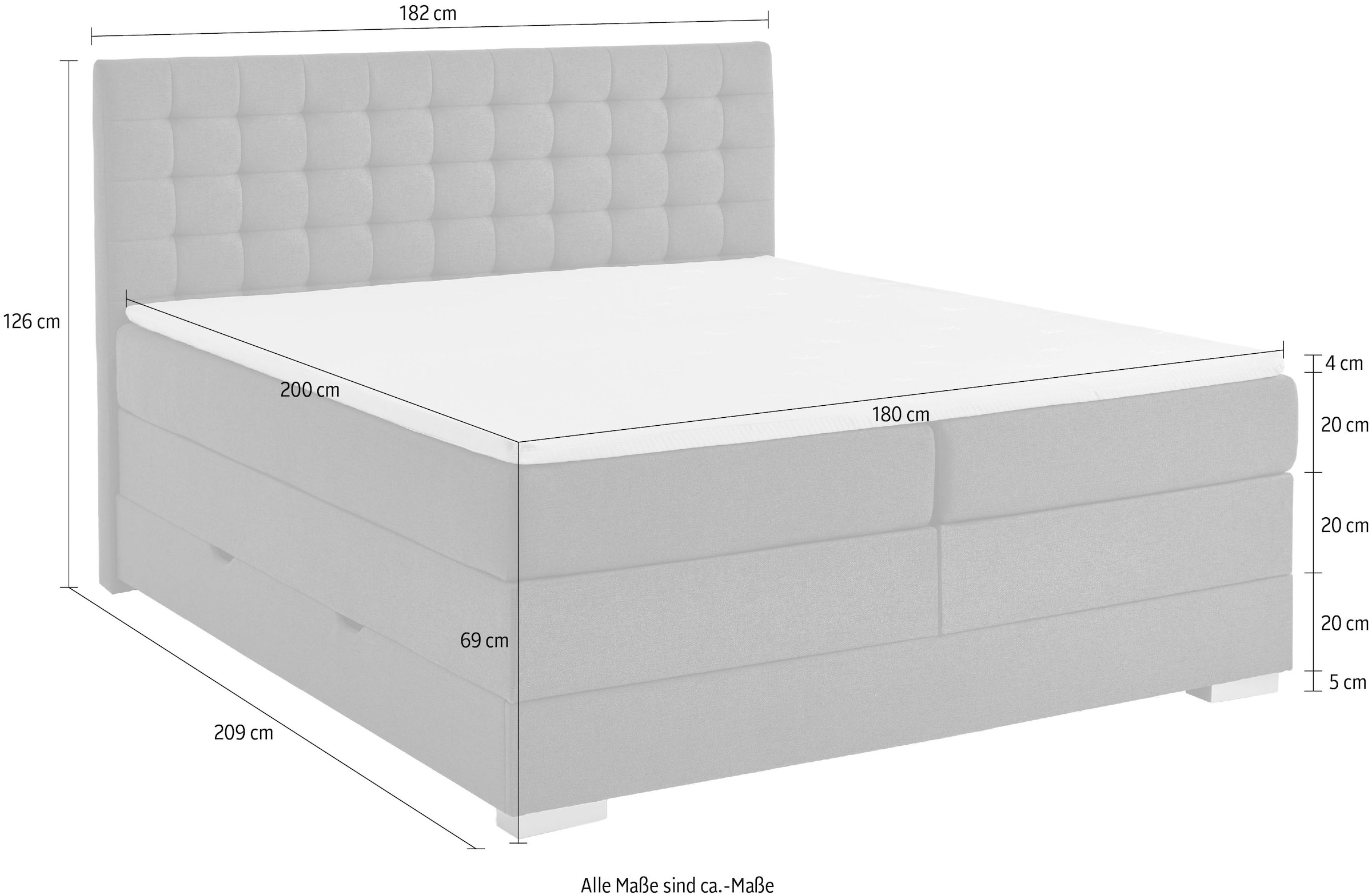 INOSIGN Boxbett »Keeva inkl. Bettkasten« erhältlich in der Breite 180x200cm