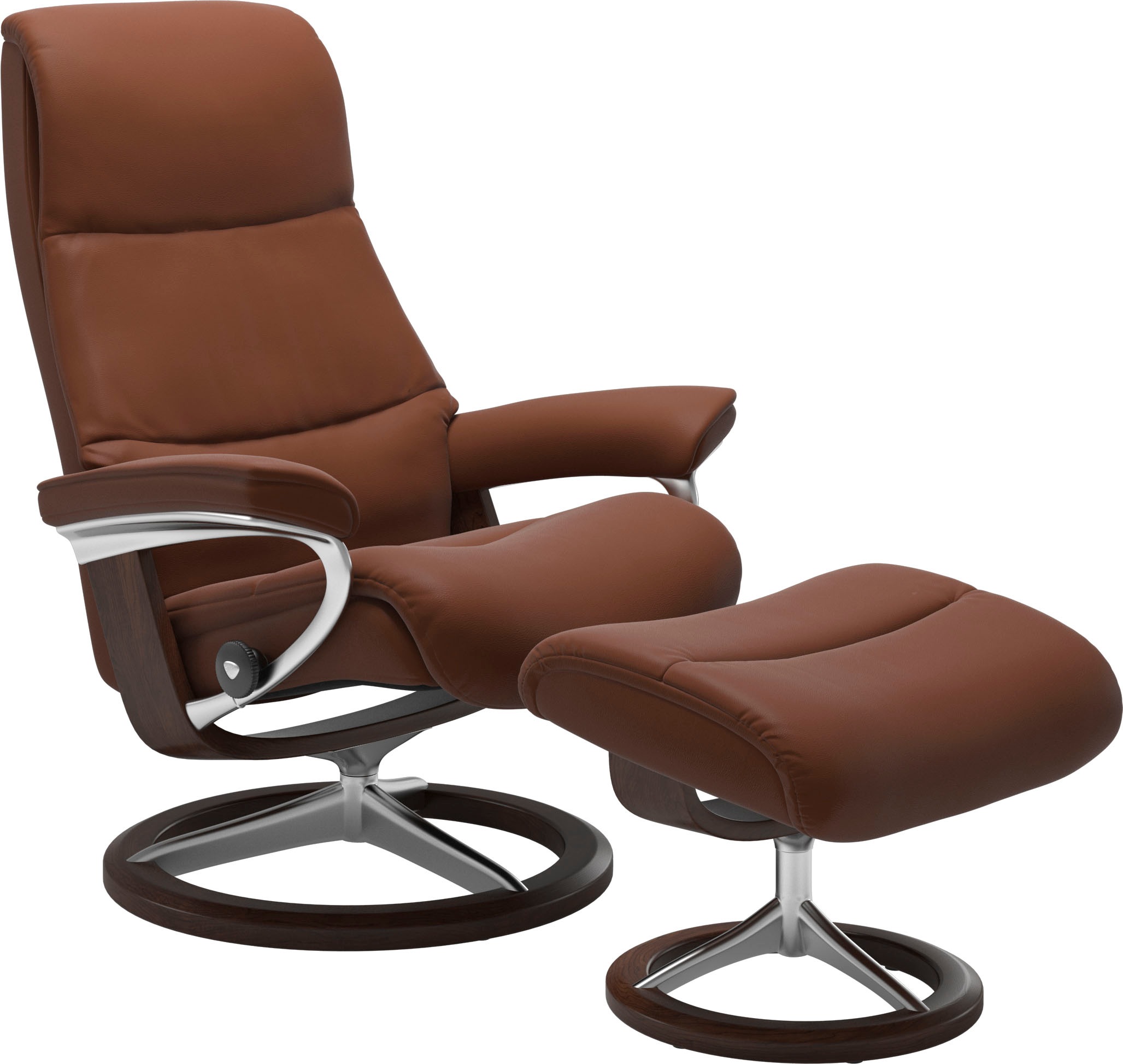 Stressless® Relaxsessel »View« Set, Relaxsessel mit Hocker,  mit Signature Base, Größe S,Gestell Braun