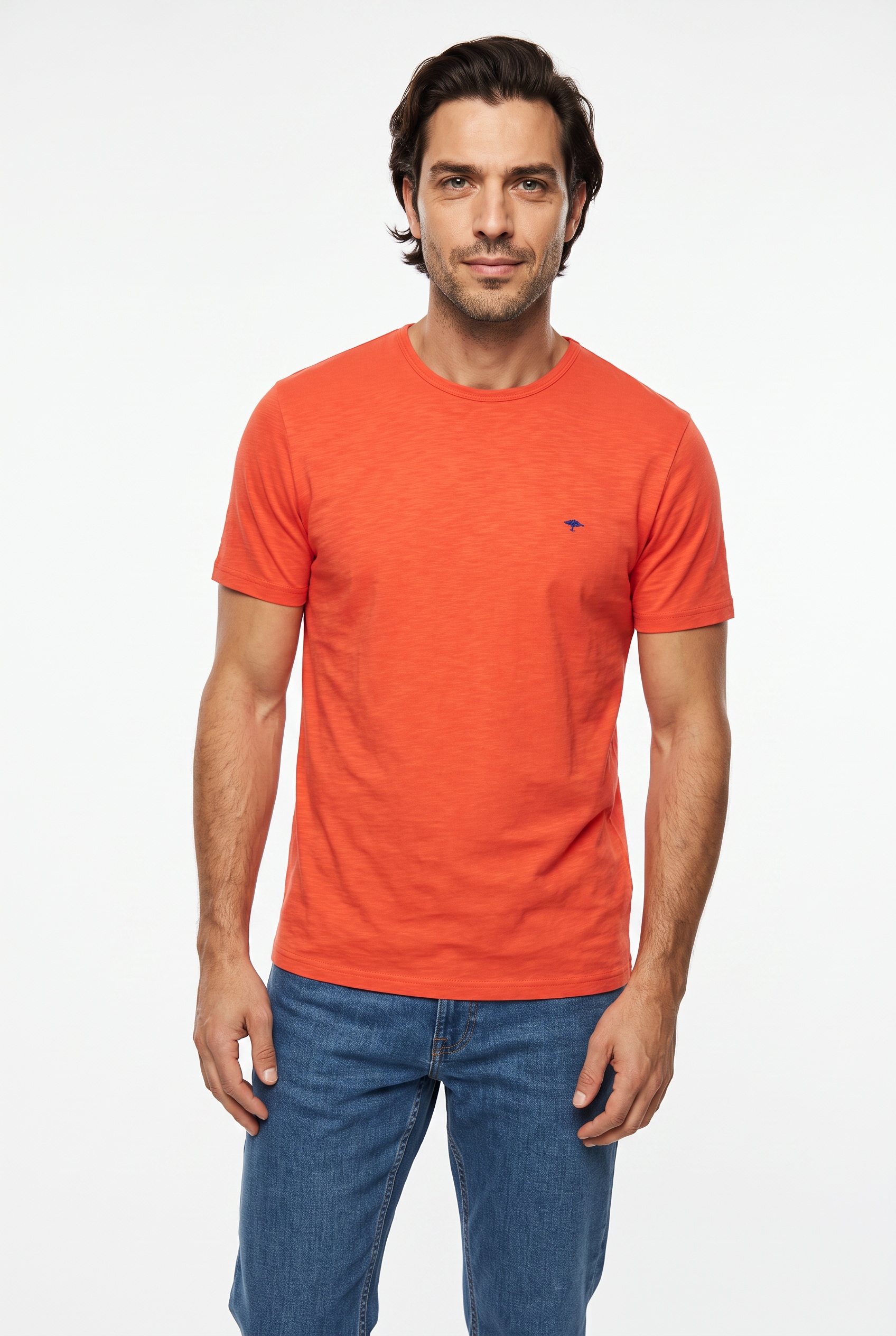 FYNCH-HATTON T-Shirt regular fit, unifarben, mit Logo Stickerei
