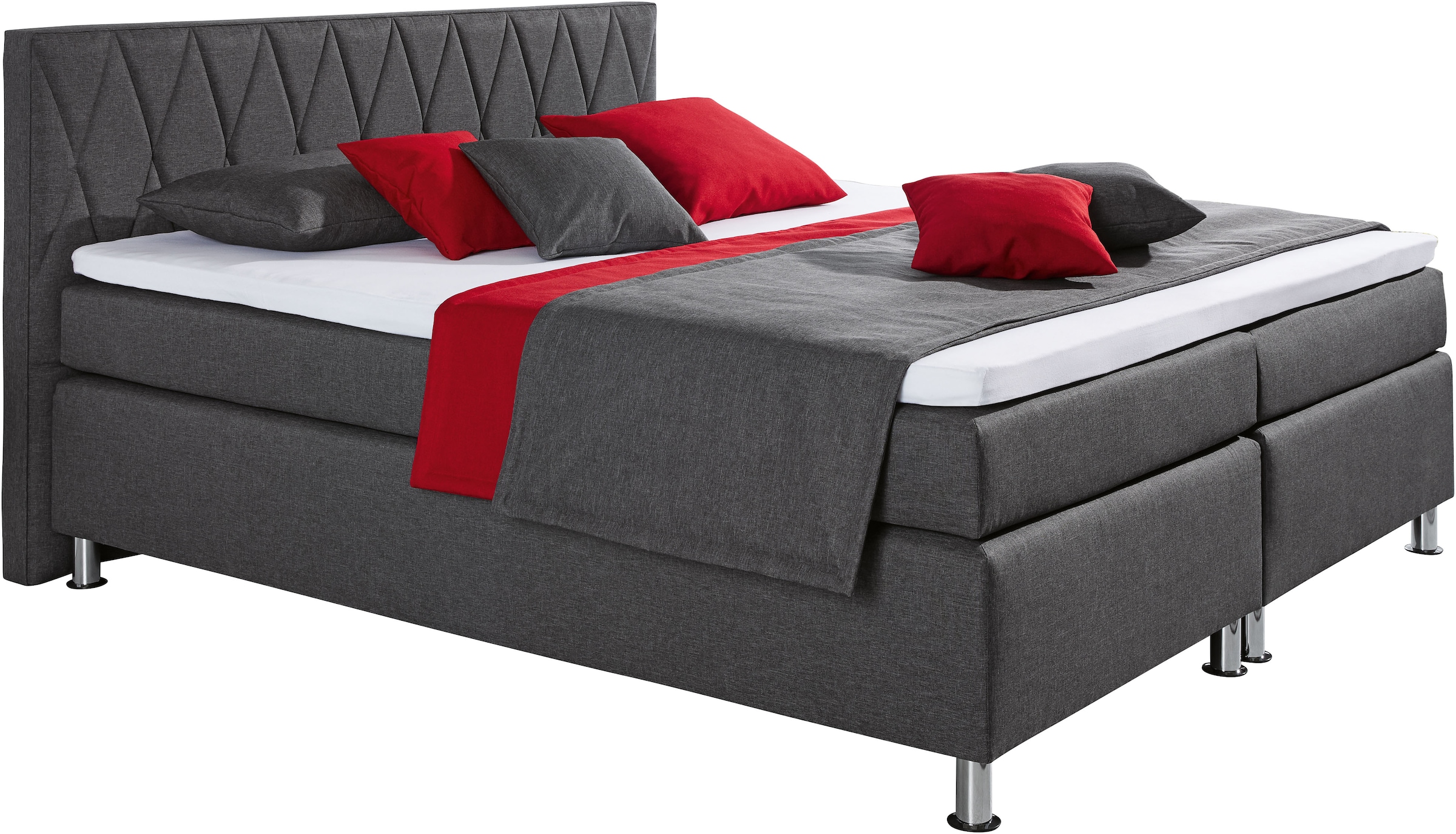 hapo Boxspringbett »ATLANTA« Topper separat erhältlich!,  erhältlich in verschiedenen Breiten, Farben & Maratzenarten