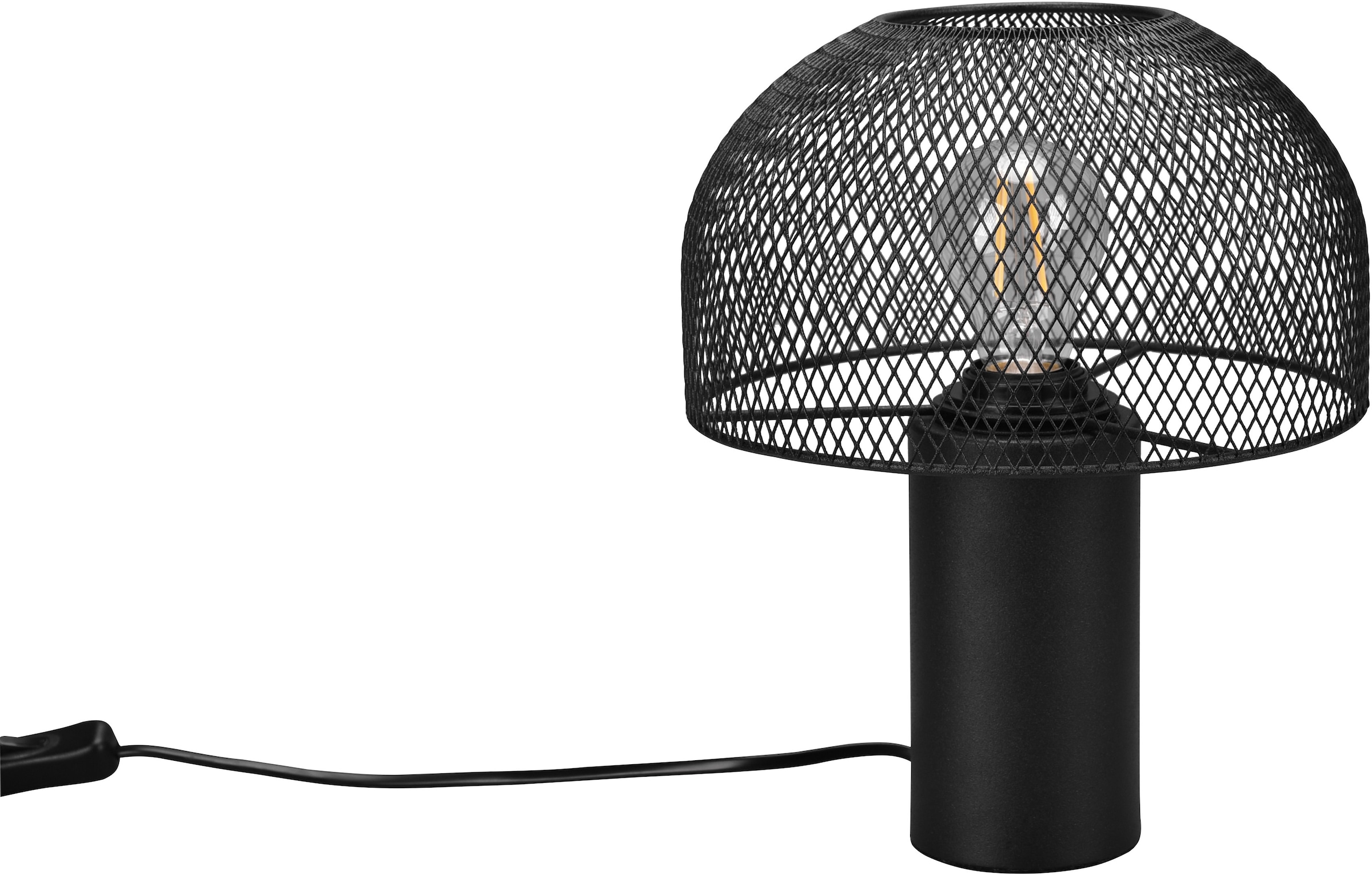 Leonique Tischleuchte »Elenoire«, 1 flammig, Leuchtmittel E27 | ohne Leuchtmittel, Pilzlampe Tischlampe Schreibtischlampe Gitter Draht Schirm