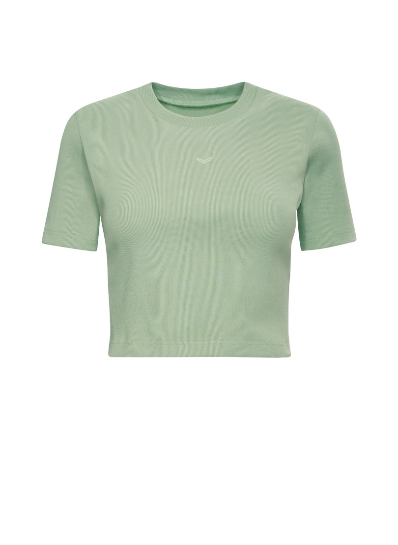 Trigema T-Shirt »TRIGEMA Modisches Crop-Top«, (1 tlg.)