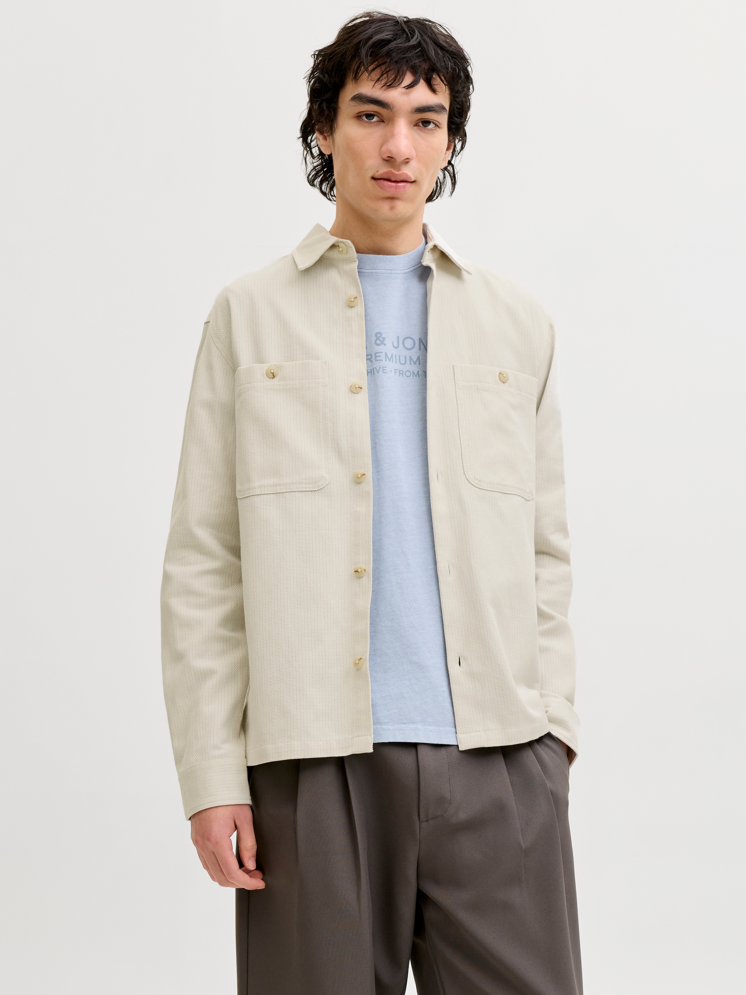 Jack & Jones Langarmhemd »JPRBLURAYLE LINEN BL. SOLID LS SHIRT SN«