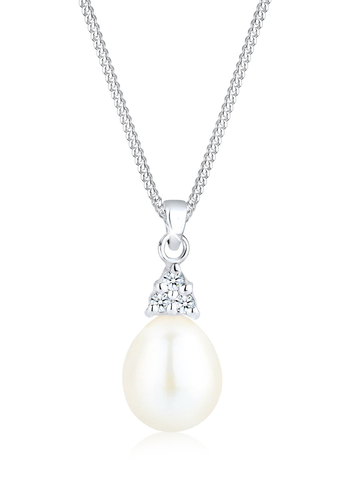 Diamore Collierkettchen »Süßwasserzuchtperle Diamant (0.04 ct.) 925 Silber«