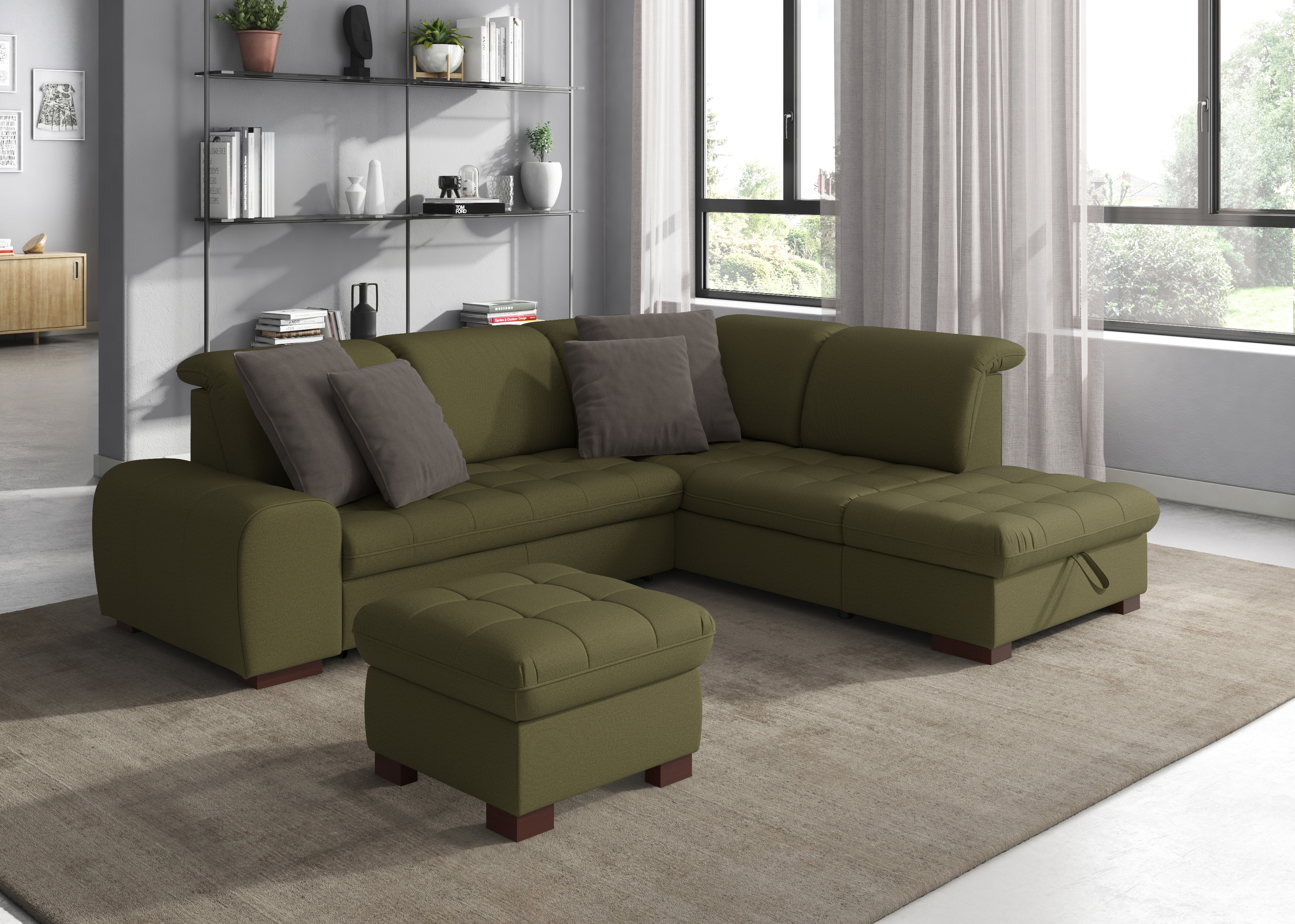 sit&more Ecksofa "Luxor L-Form" wahlweise mit Schlaffunktion, Stauraum und Kopfteilverstellung