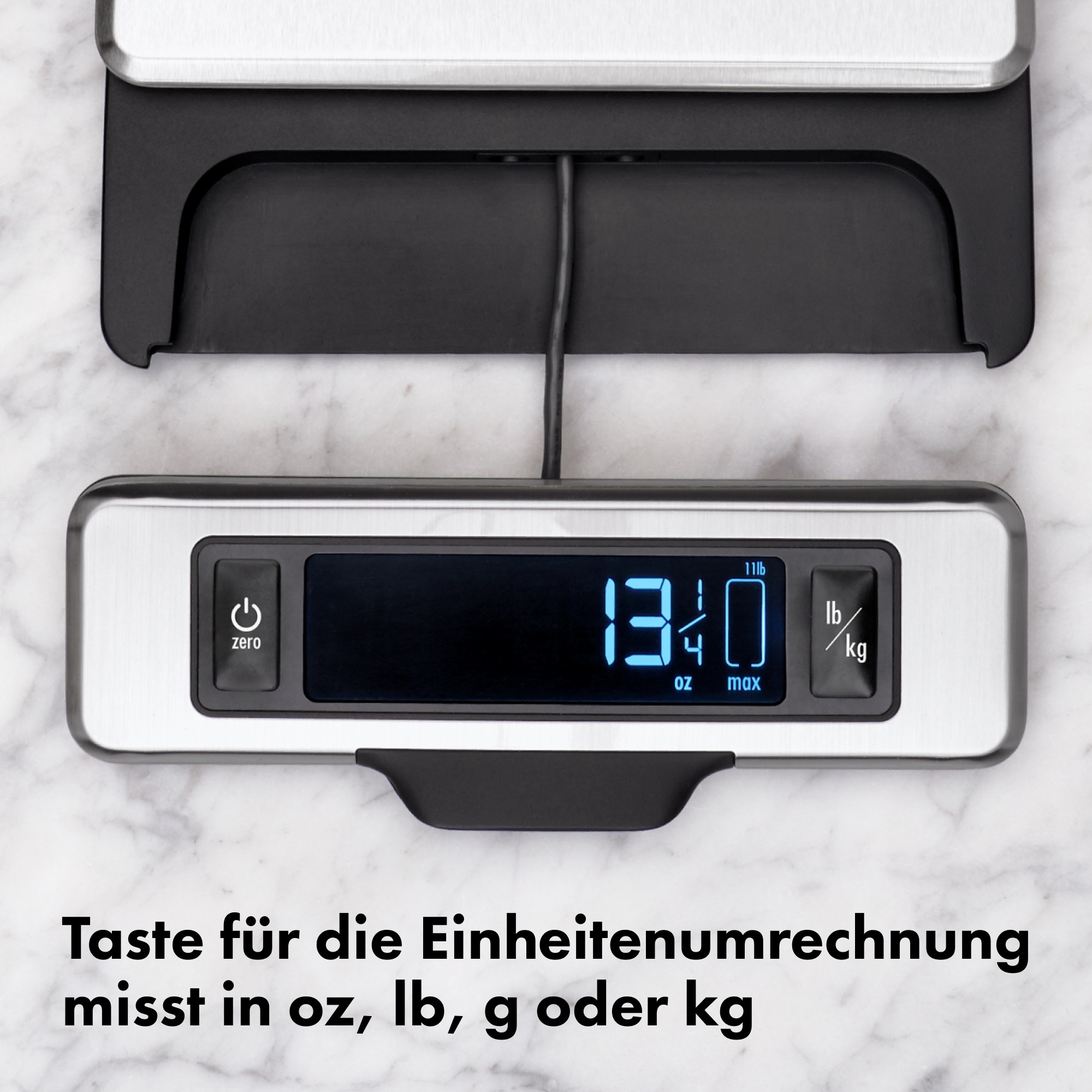 OXO Good Grips Küchenwaage »OXO 11lb/5kg Edelstahlwaage« das ausziehbare Display ermöglicht einfaches, genaues Messen
