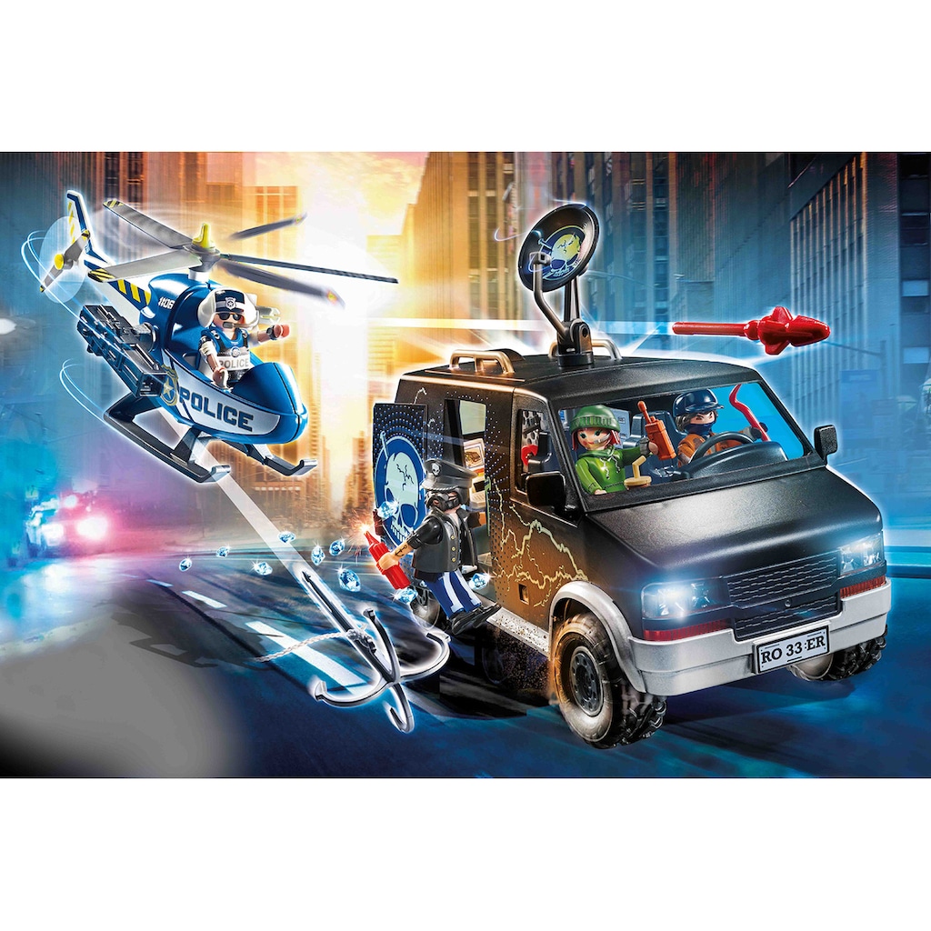 Playmobil® Konstruktions-Spielset »Polizei-Helikopter: Verfolgung des Fluchtfahrzeugs (70575)«, (124 St.)