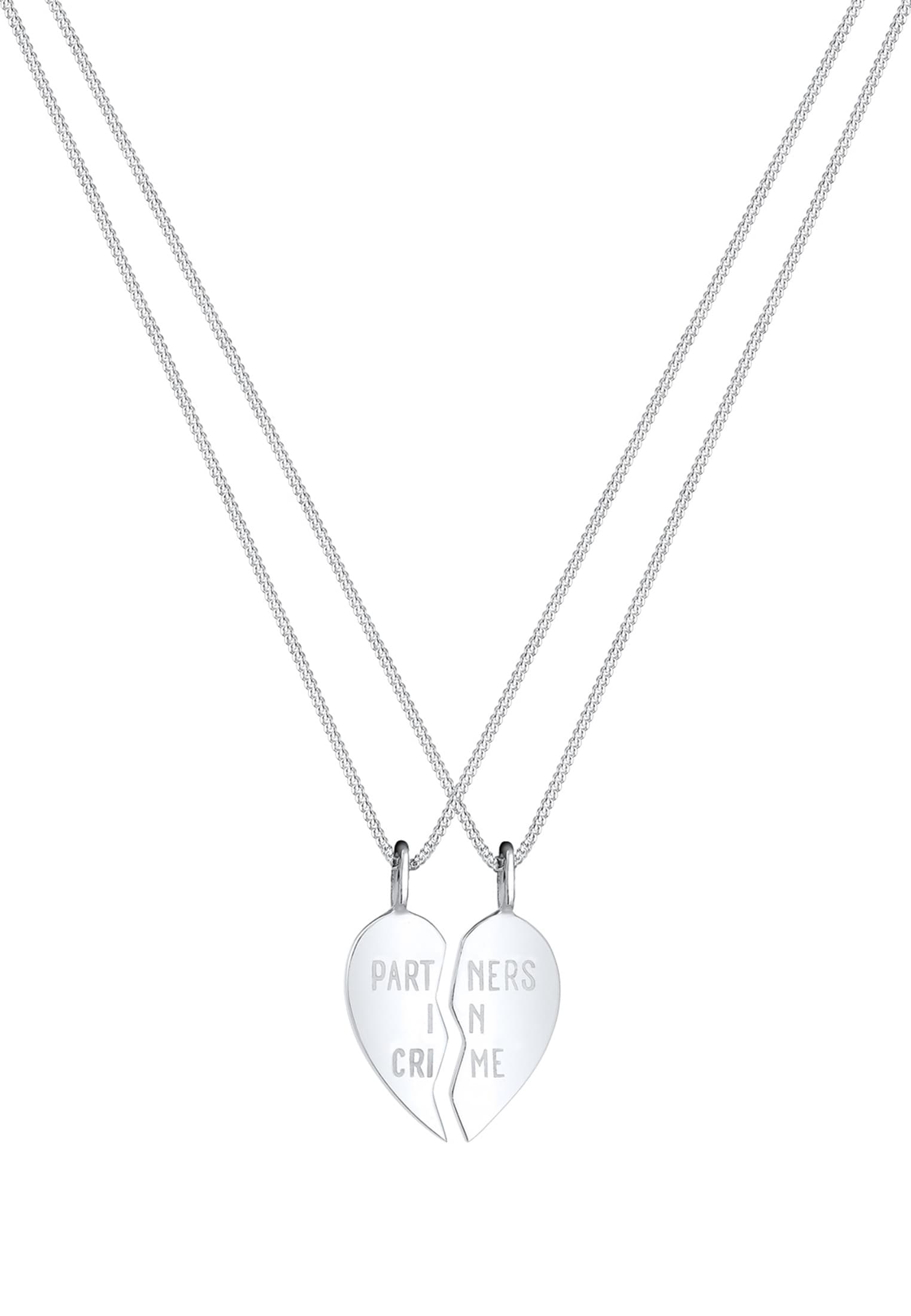 Elli Ketten-Set »Halskette Freunde Partner Herz 925 Sterling Silber«