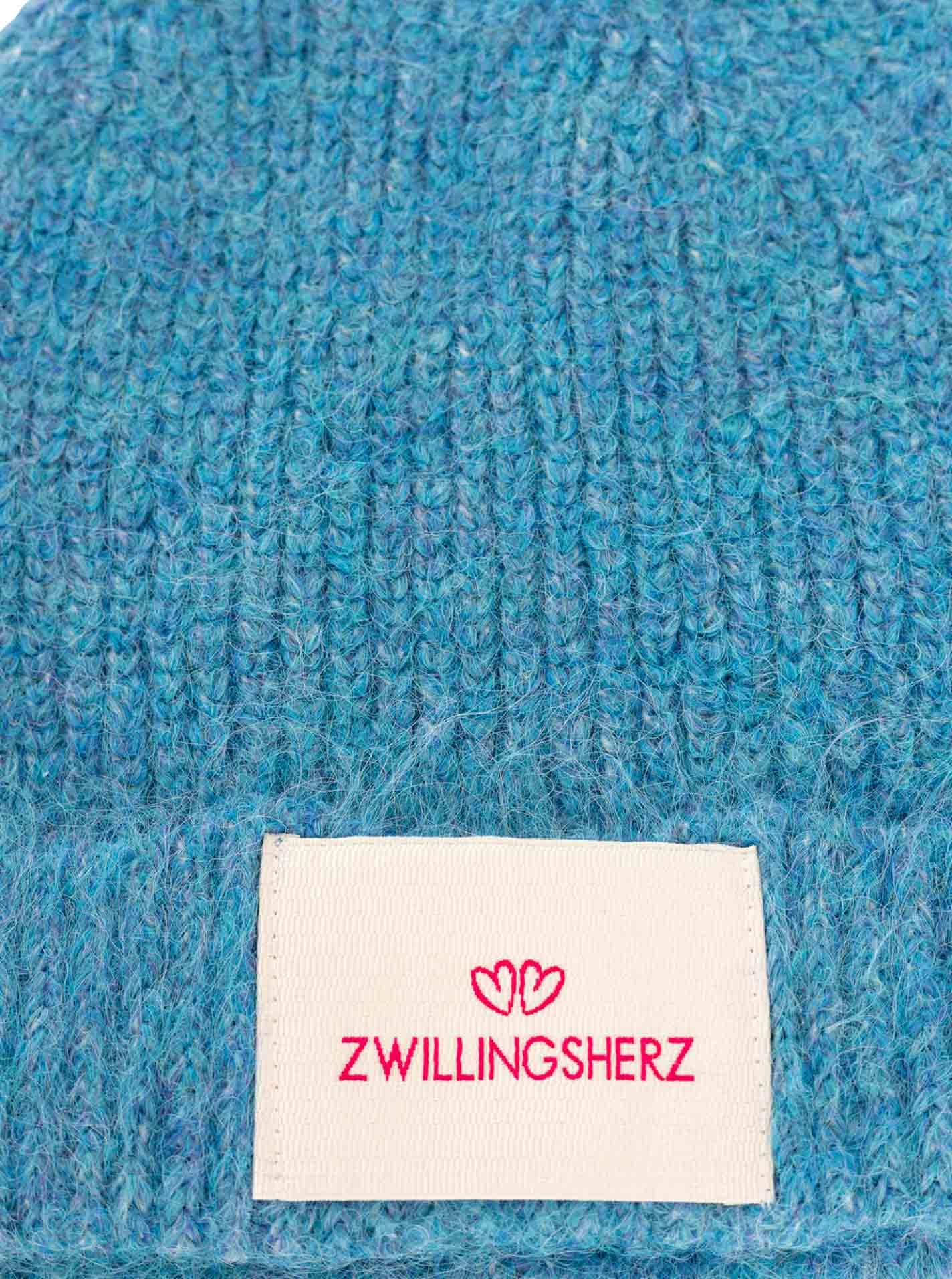 Zwillingsherz Strickmütze »"Zwillingsherz Patch"« gerippt,  mit Wolle und Umschlag, mit Patch