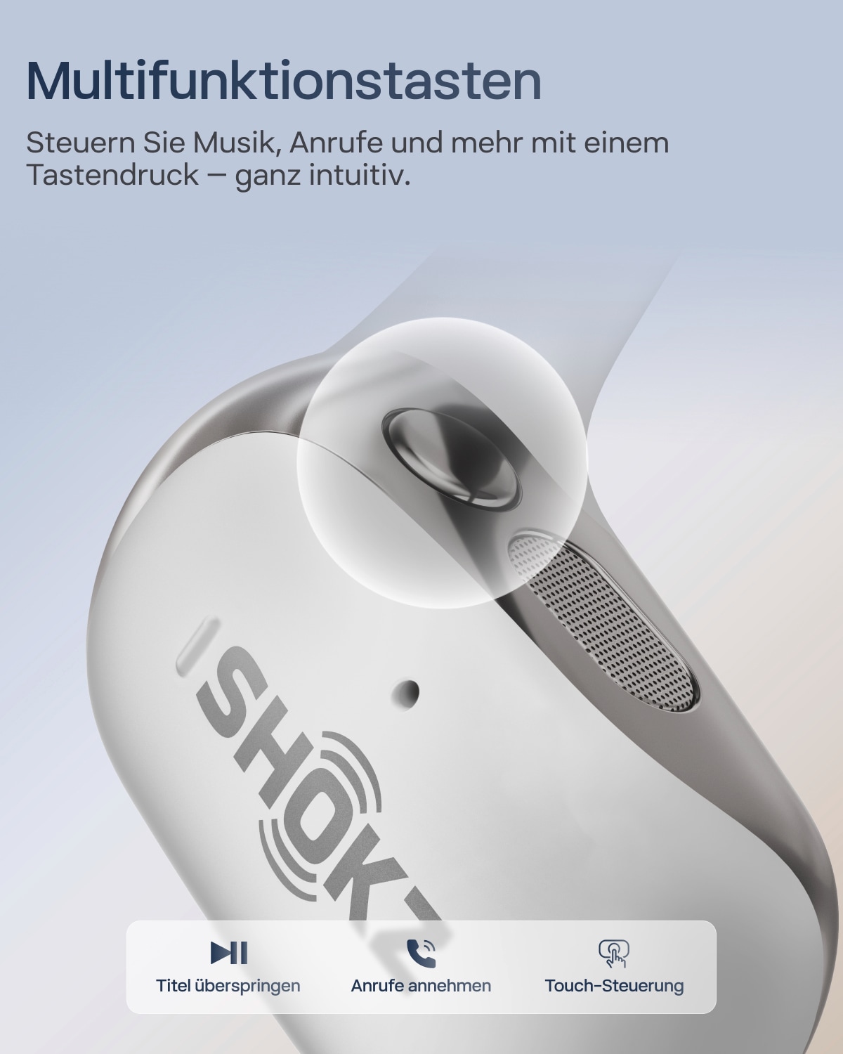 Shokz Open-Ear-Kopfhörer »OpenFit 2+ inklusive Schutzhülle«, A2DP Bluetooth, Freisprechfunktion-True Wireless