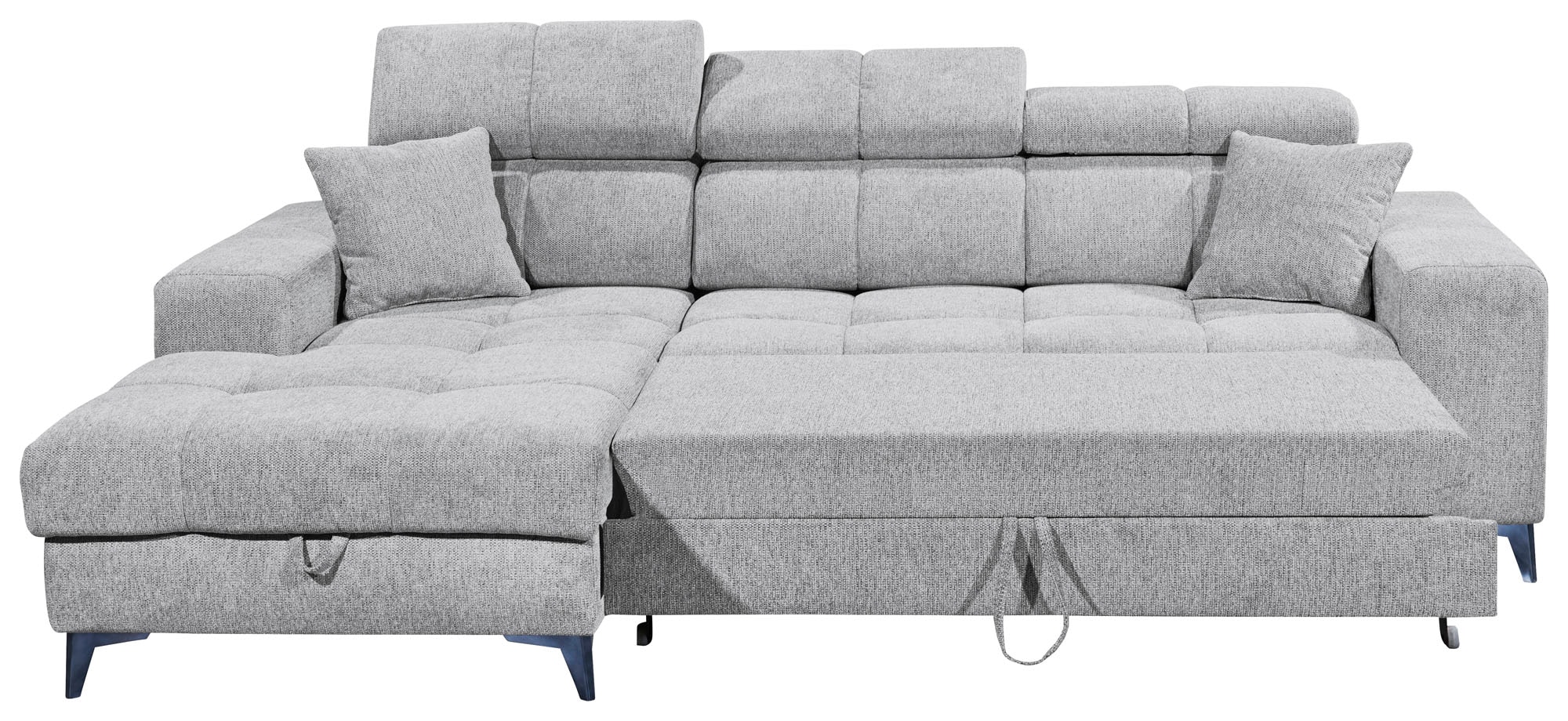 ED EXCITING DESIGN Ecksofa »Sydney L-Form«, mit Bettfunktion, Bettkasten, Kopfteilverstellung & 2 Zierkissen