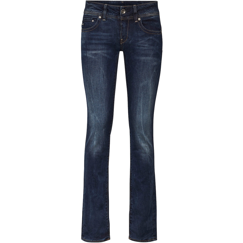 G-Star RAW Straight-Jeans »Midge Saddle Straight«, 5-Pocket-Design mit markanten Steppnähten