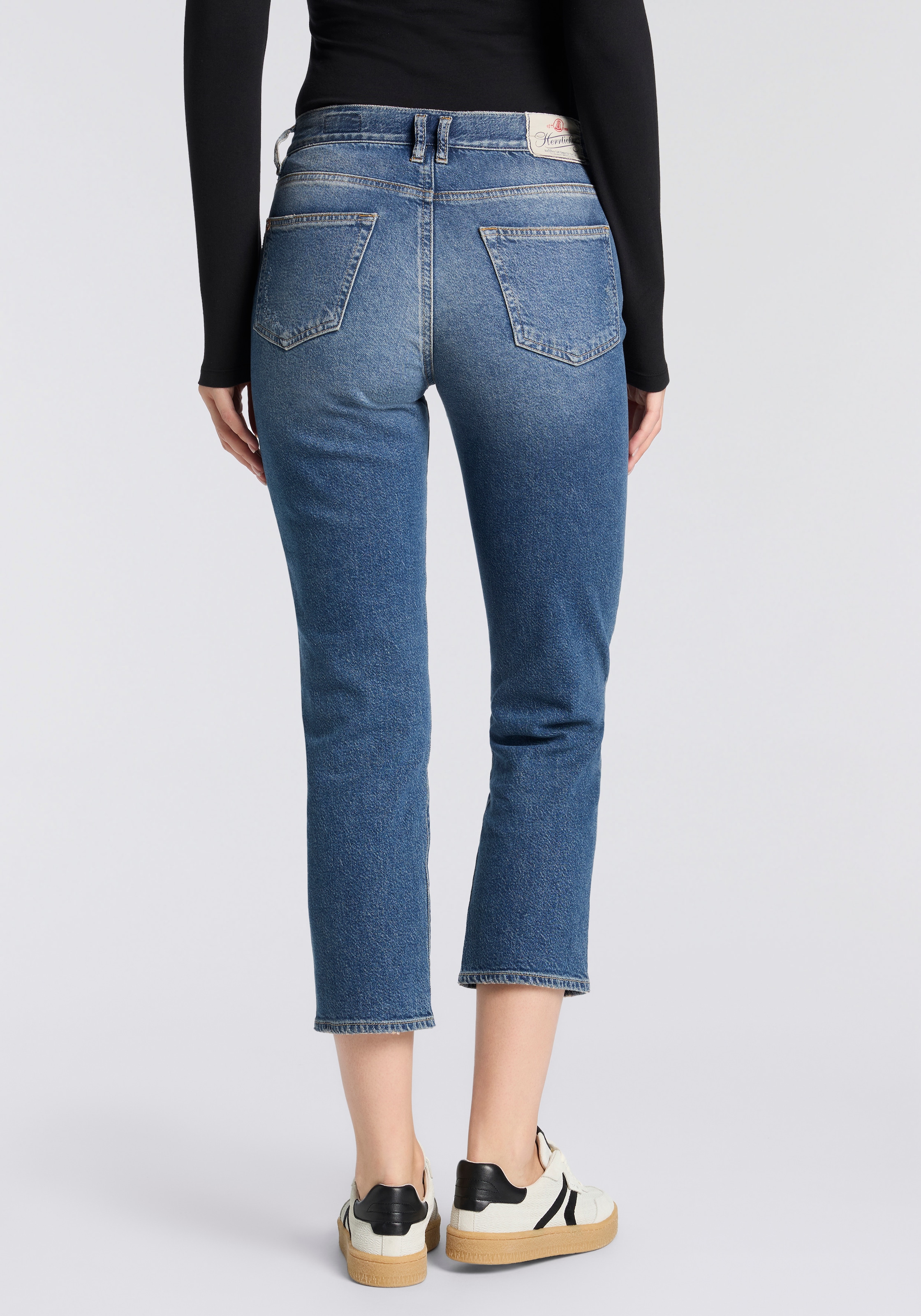 Herrlicher 5-Pocket-Jeans »Breezy Cropped Denim« Straight Fit mit Destroyed-Effekten