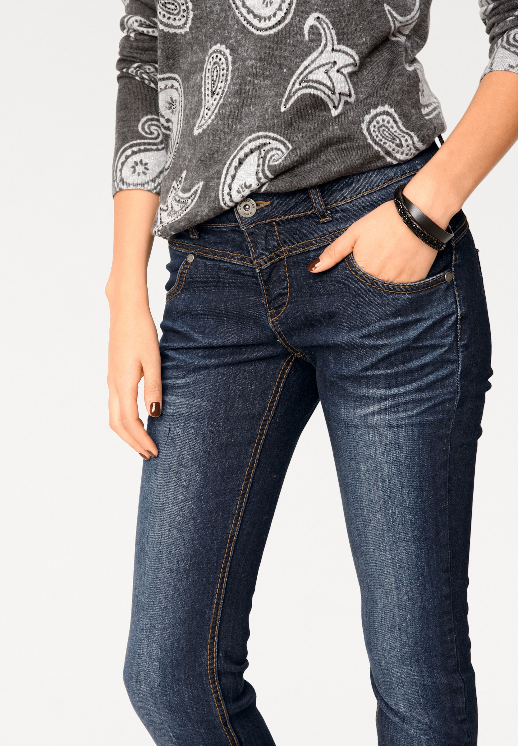 heine Skinny-fit-Jeans »Skinny-Jeans Skinny Jeans mit vertiefter Leibhöhe«