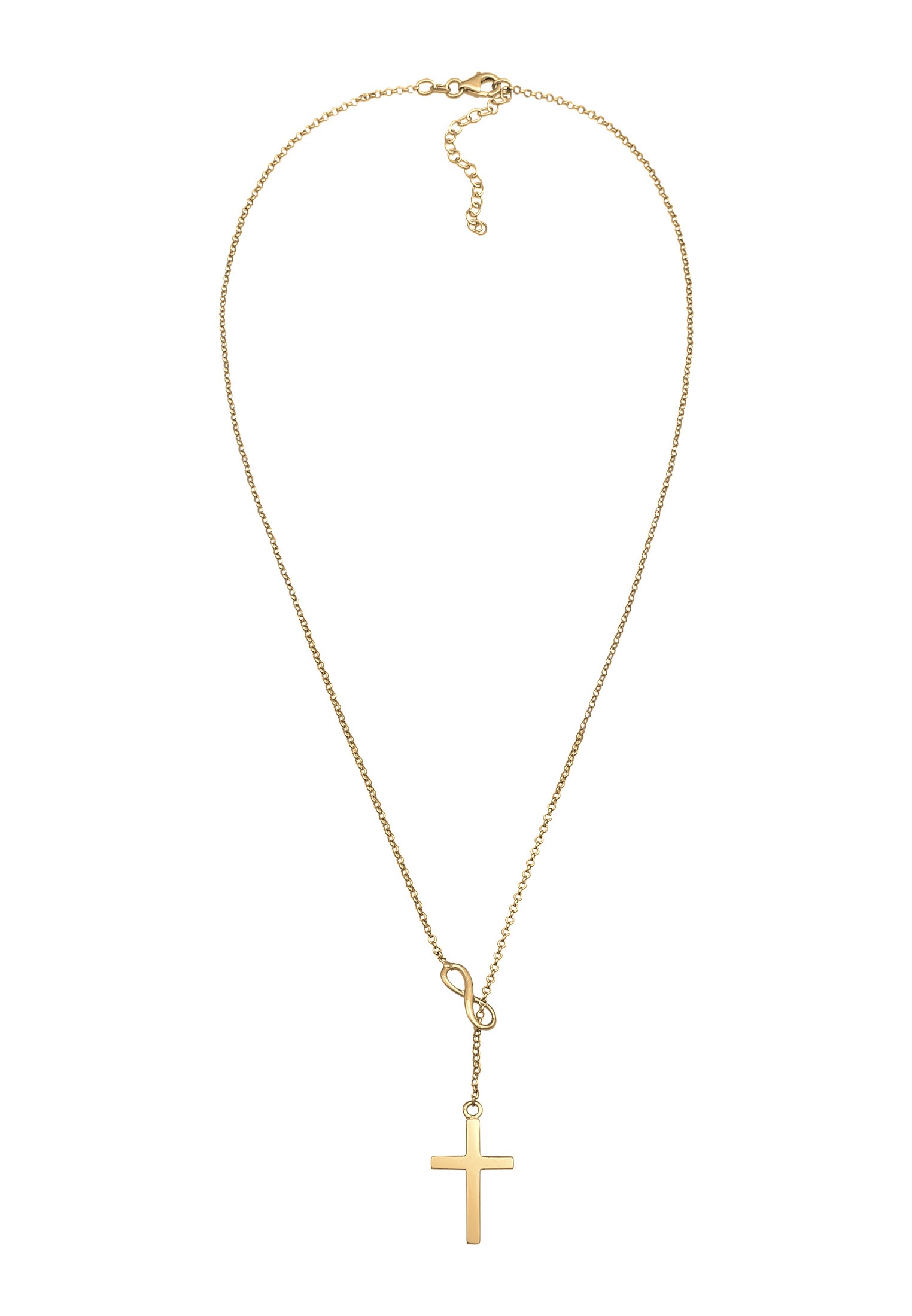 Elli Y-Kette »Halskette Y-Kette mit Kreuz und Infinity Symbol 925 Silber«