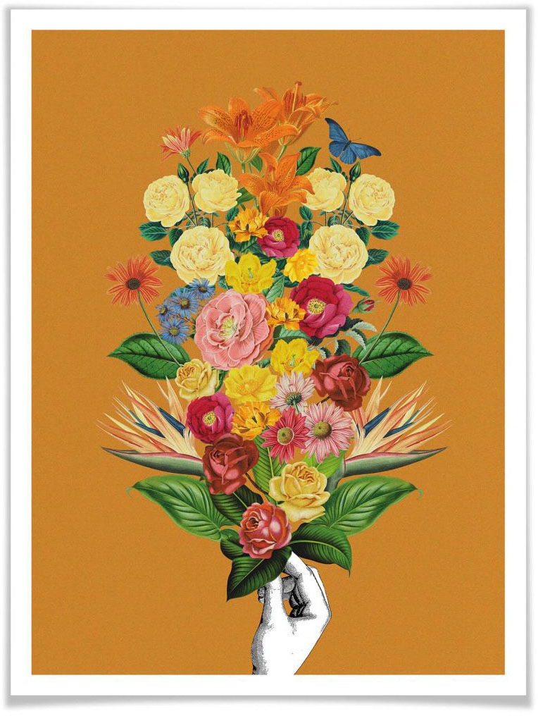 Wall-Art Poster »Botanical Gelb«, Schriftzug, (1 St.)