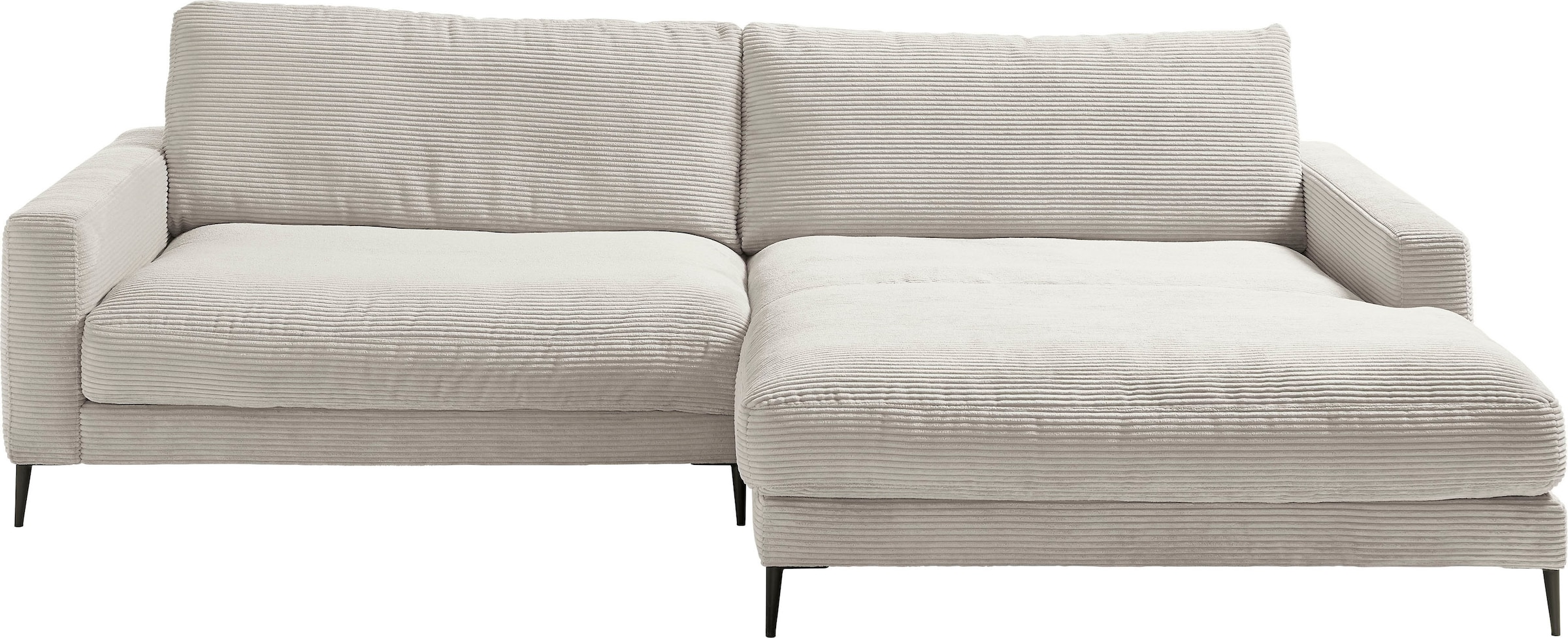 INOSIGN Ecksofa »Downtown, B/T/H: 272/190/84 cm L-Form«, weicher Sitzkomfort auch in Cord und Bouclé, incl. Zierkissen