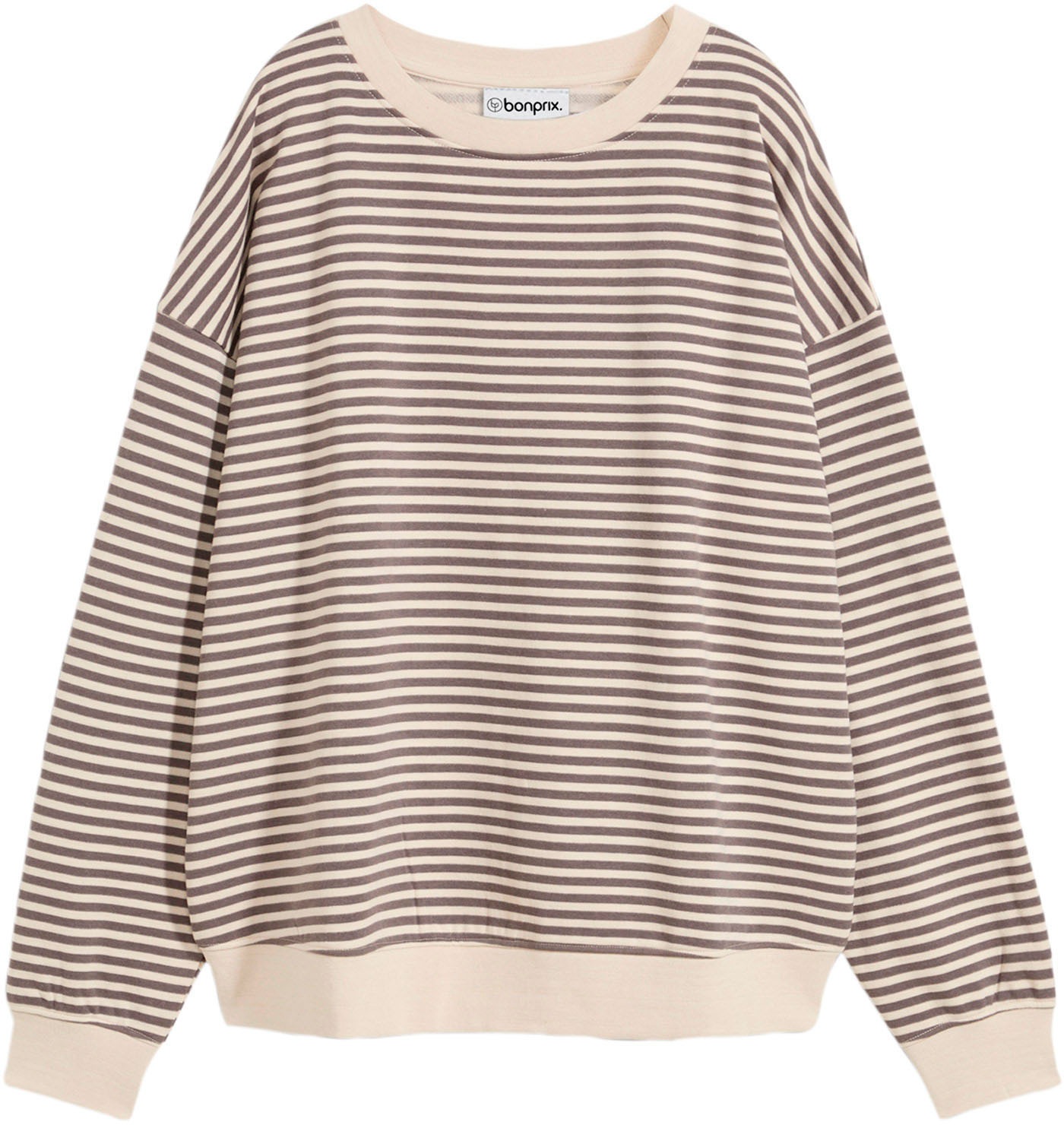 bonprix Sweatshirt »Oversize-Sweatshirt«, Oversize-Passform, gestreiftes Design, aus Baumwollmischung
