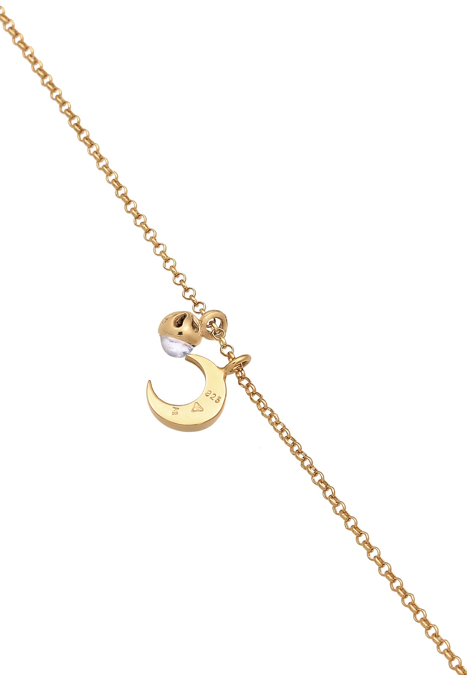 Elli Choker »Halskette Choker Halbmond Astro Mondstein 925 Silber«