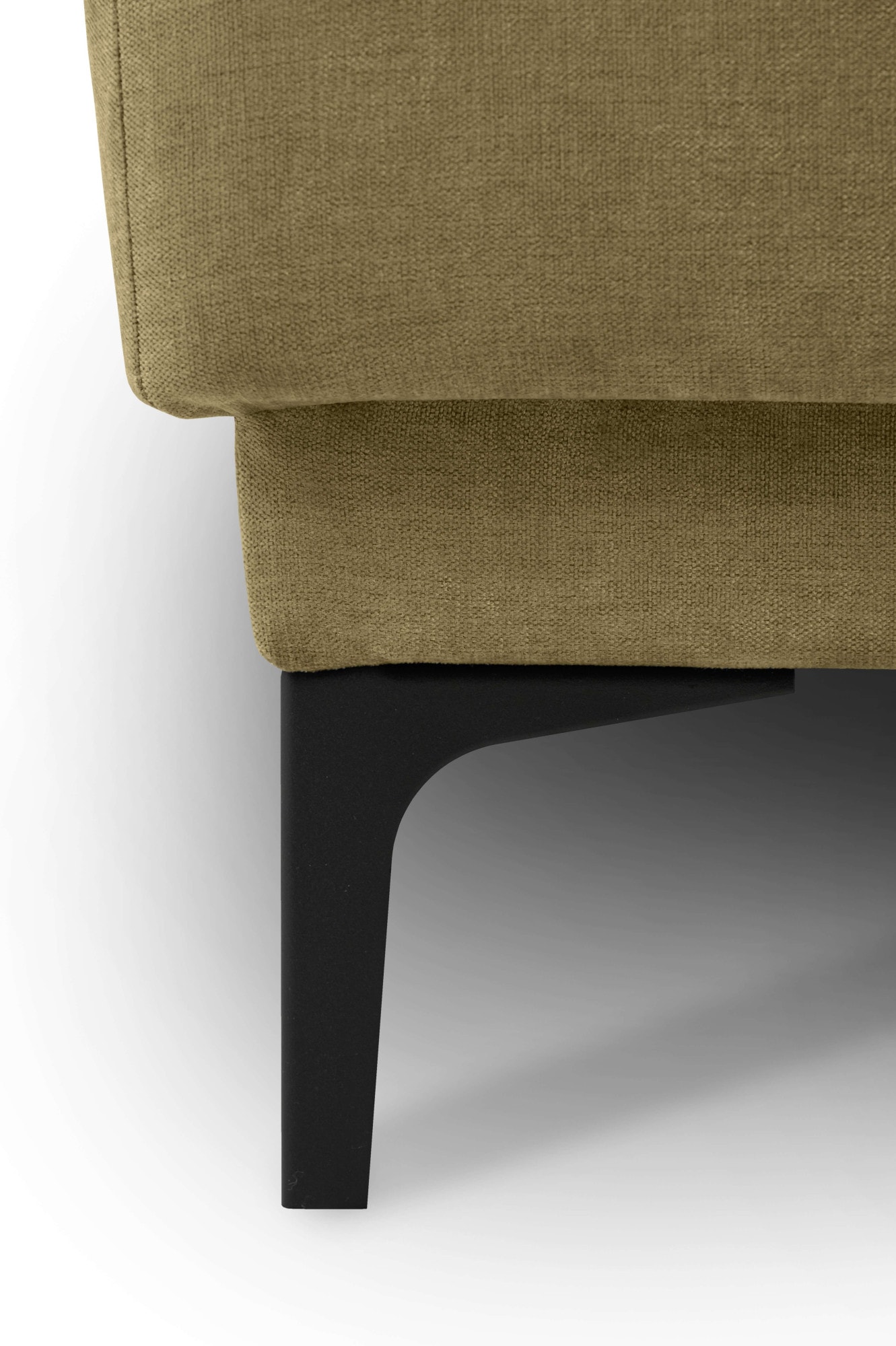 Places of Style Wohnlandschaft »XXL Sofa Oland, Struktur, Flachgewebe, Luxus-Microfaser, Boucle«, U-Form, 342 cm, Wellenunterfederung, Skandi-Design, Metallfüße
