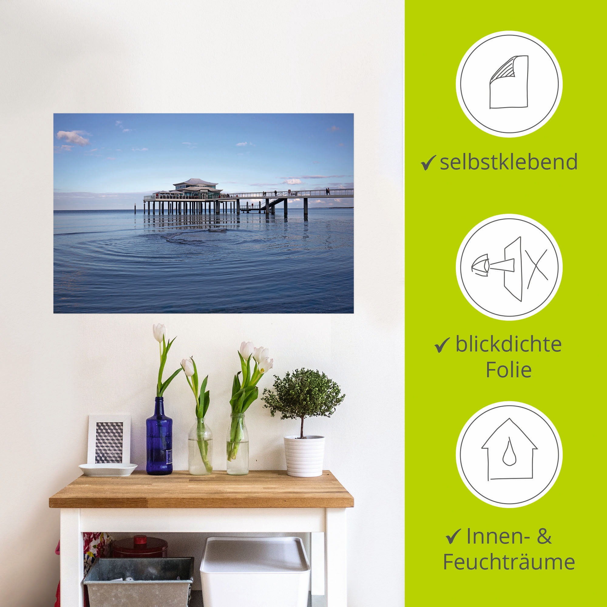 Artland Wandbild »Teehaus in Timmendorf«, Strandbilder, (1 St.), als Alubild, Leinwandbild, Wandaufkleber oder Poster in versch. Größen
