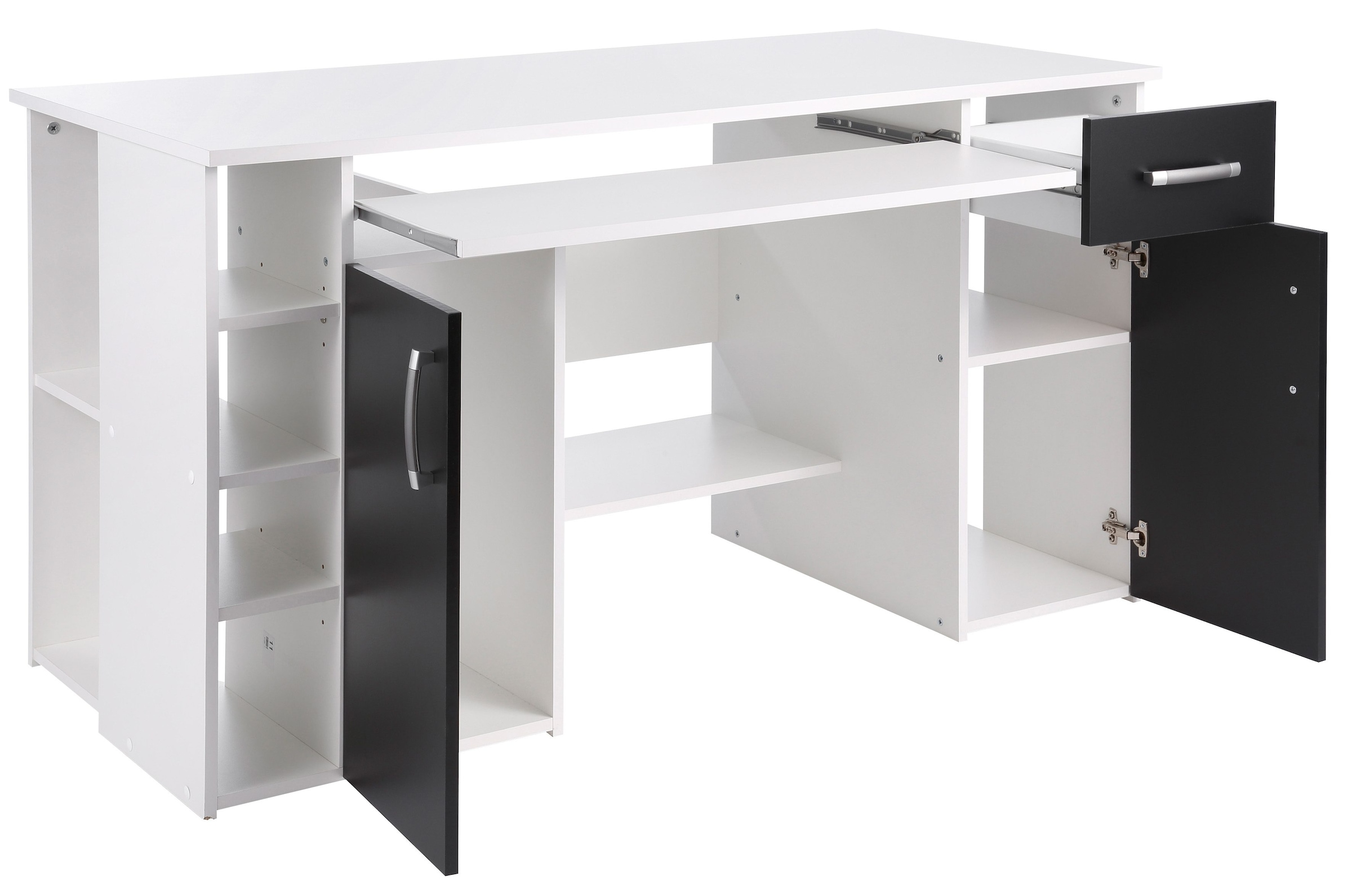 VOGL Möbelfabrik Schreibtisch »Tim«, mit 5 Fächern und Tastaturauszug, Made  in Germany bei OTTO
