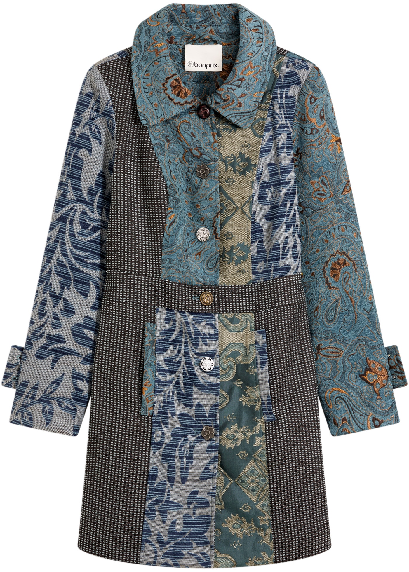 bonprix Kurzmantel »Kurzmantel im aufwändigen Jaquard-Design« Kurzmantel im aufwändigen Jaquard-Design